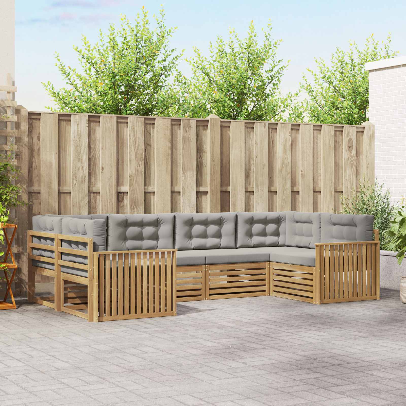 vidaXL Sofa-Sets 6 pcs Naturel Massief Acaciahout