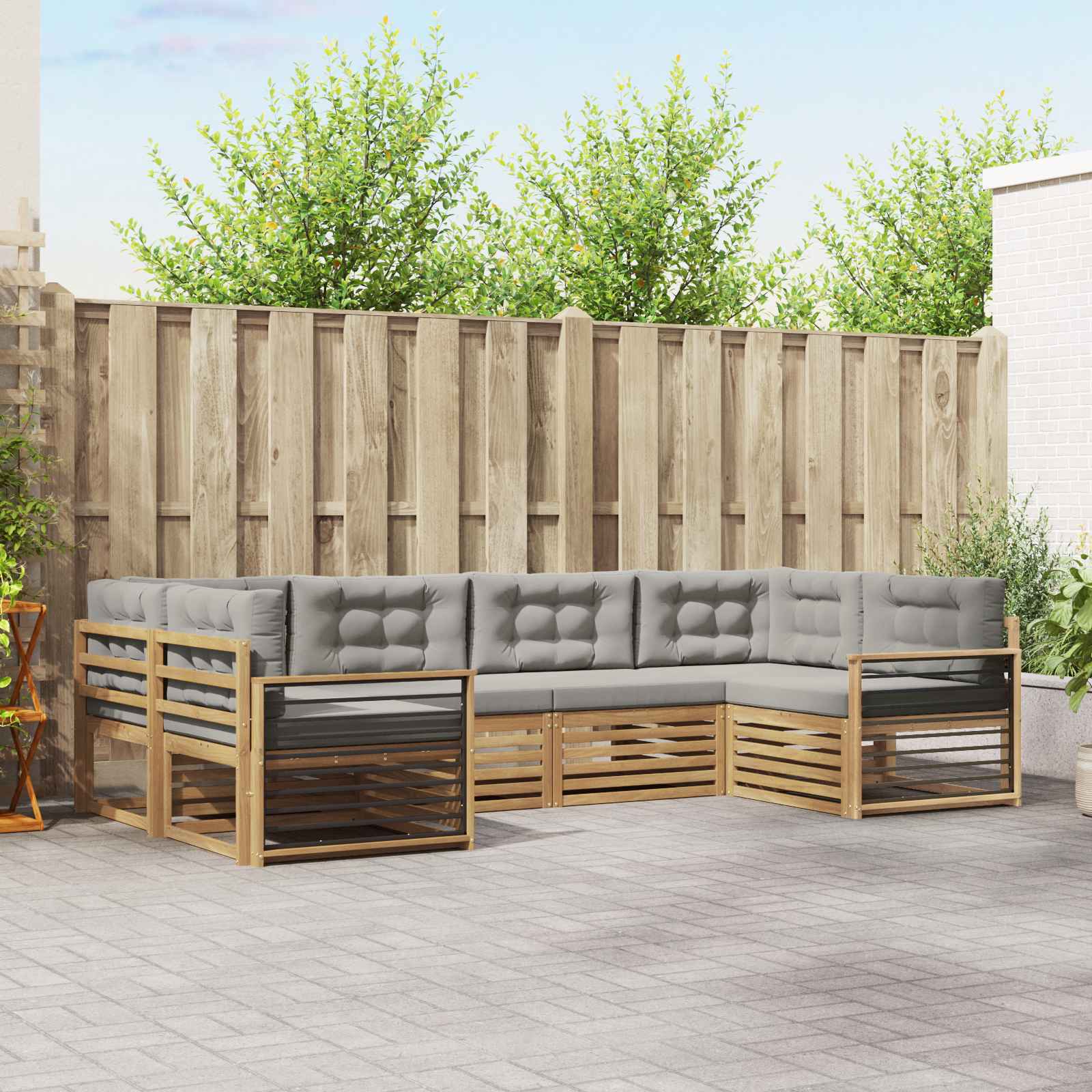 vidaXL Sofa-Sets 6 pcs Naturel Massief Acaciahout