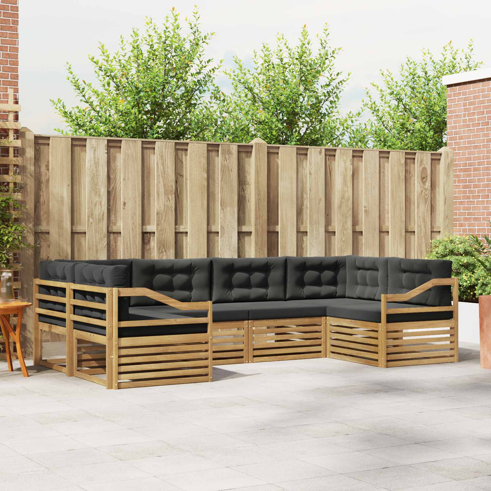 vidaXL Sofa-Sets 6 pcs Naturel Massief Acaciahout