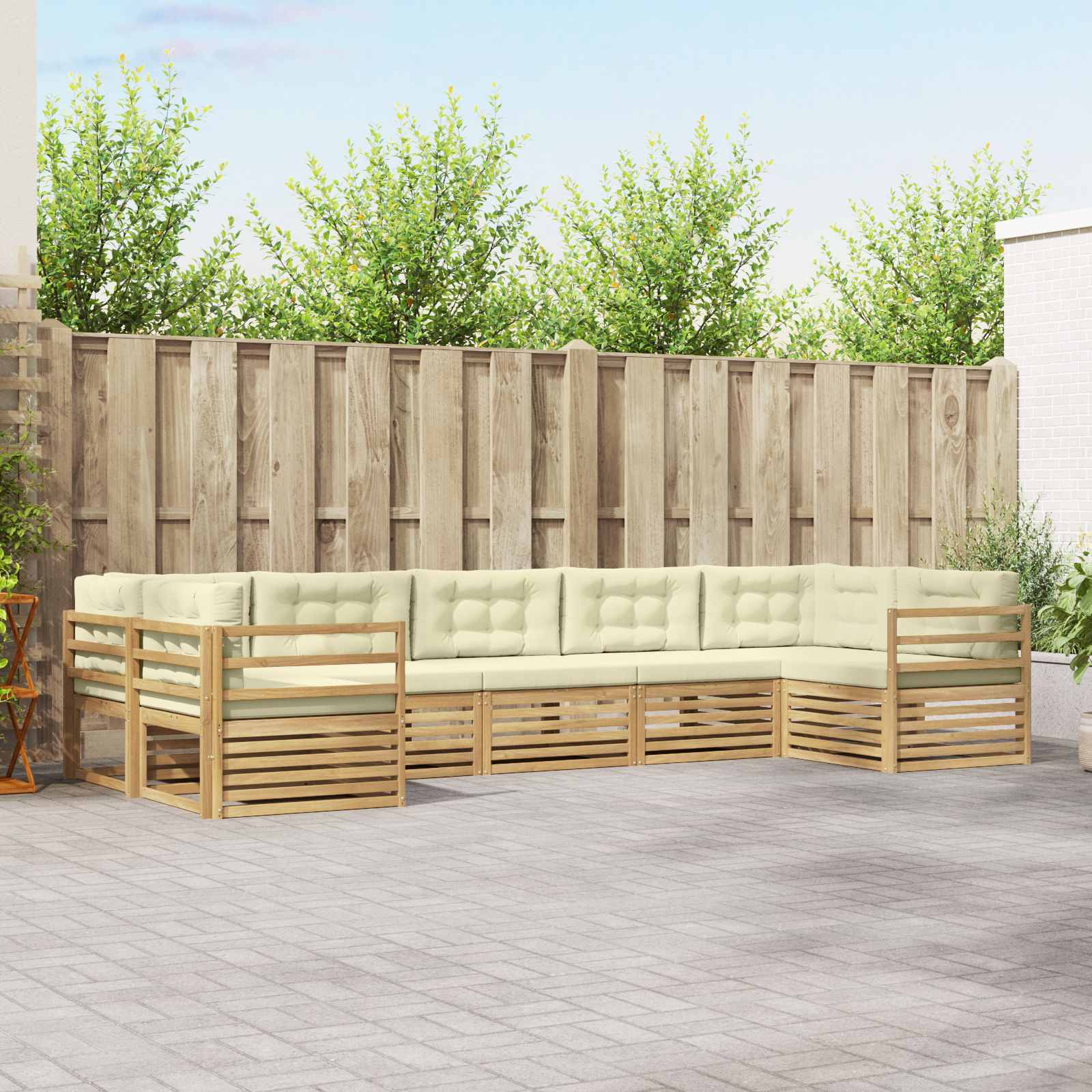vidaXL Sofa-Sets 7 pcs Naturel Massief Acaciahout