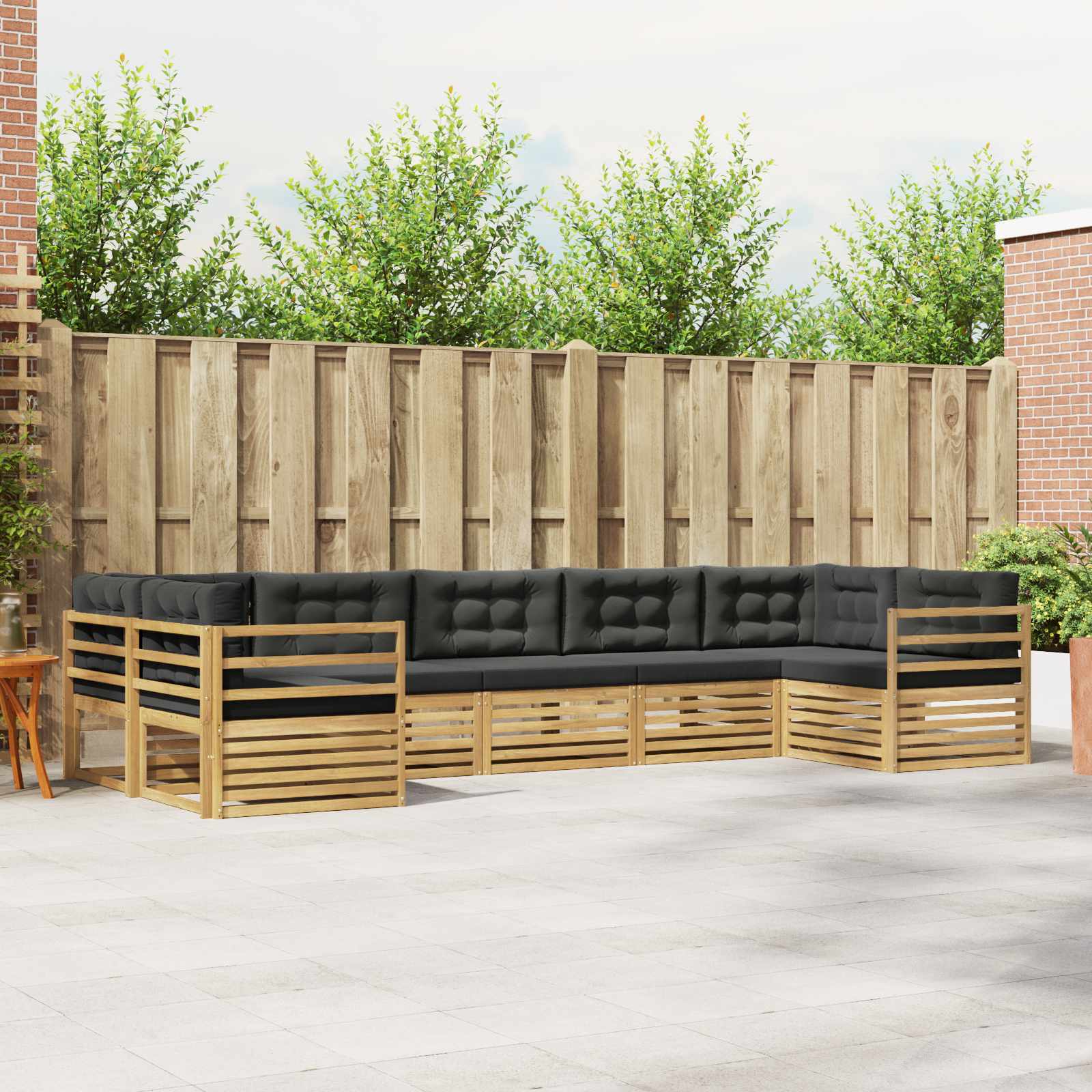 vidaXL Sofa-Sets 7 pcs Naturel Massief Acaciahout