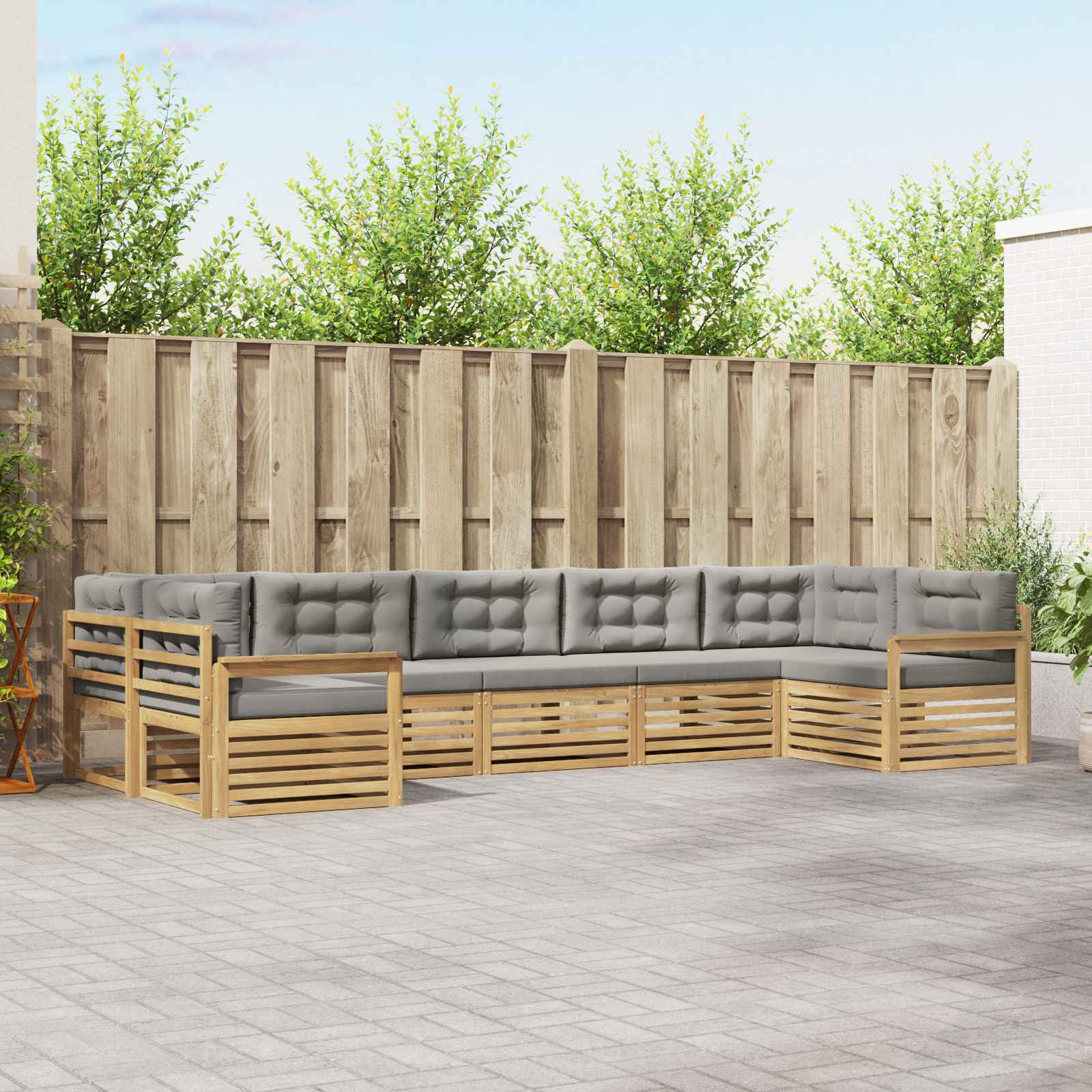 vidaXL Sofa-Sets 7 pcs Naturel Massief Acaciahout