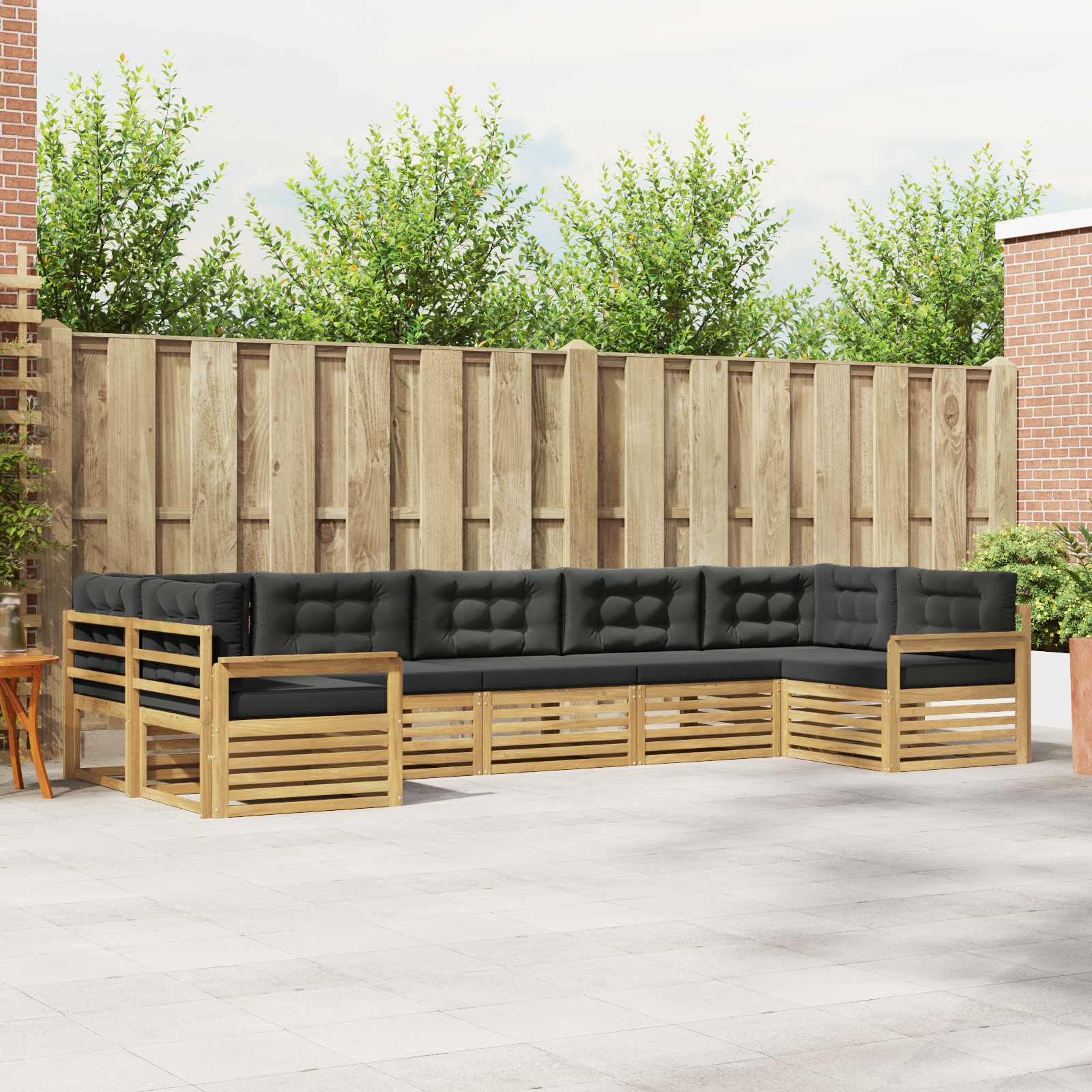 vidaXL Sofa-Sets 7 pcs Naturel Massief Acaciahout