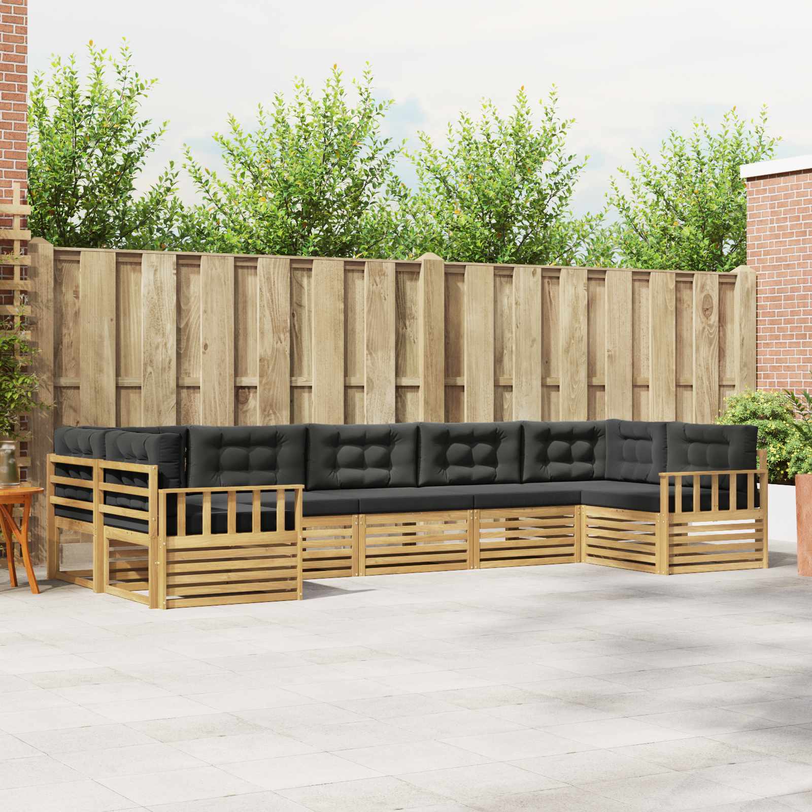 vidaXL Sofa-Sets 7 pcs Naturel Massief Acaciahout