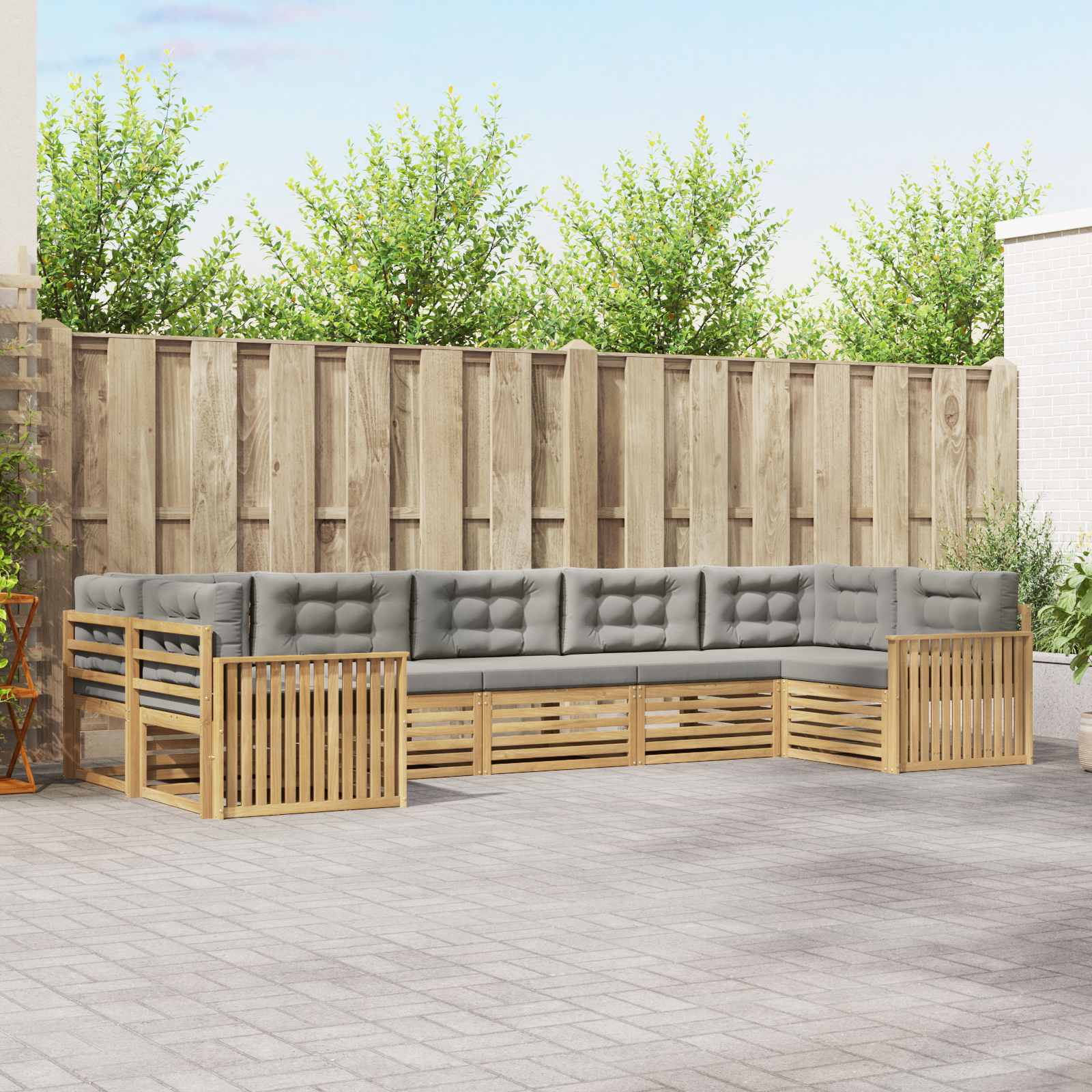 vidaXL Sofa-Sets 7 pcs Naturel Massief Acaciahout