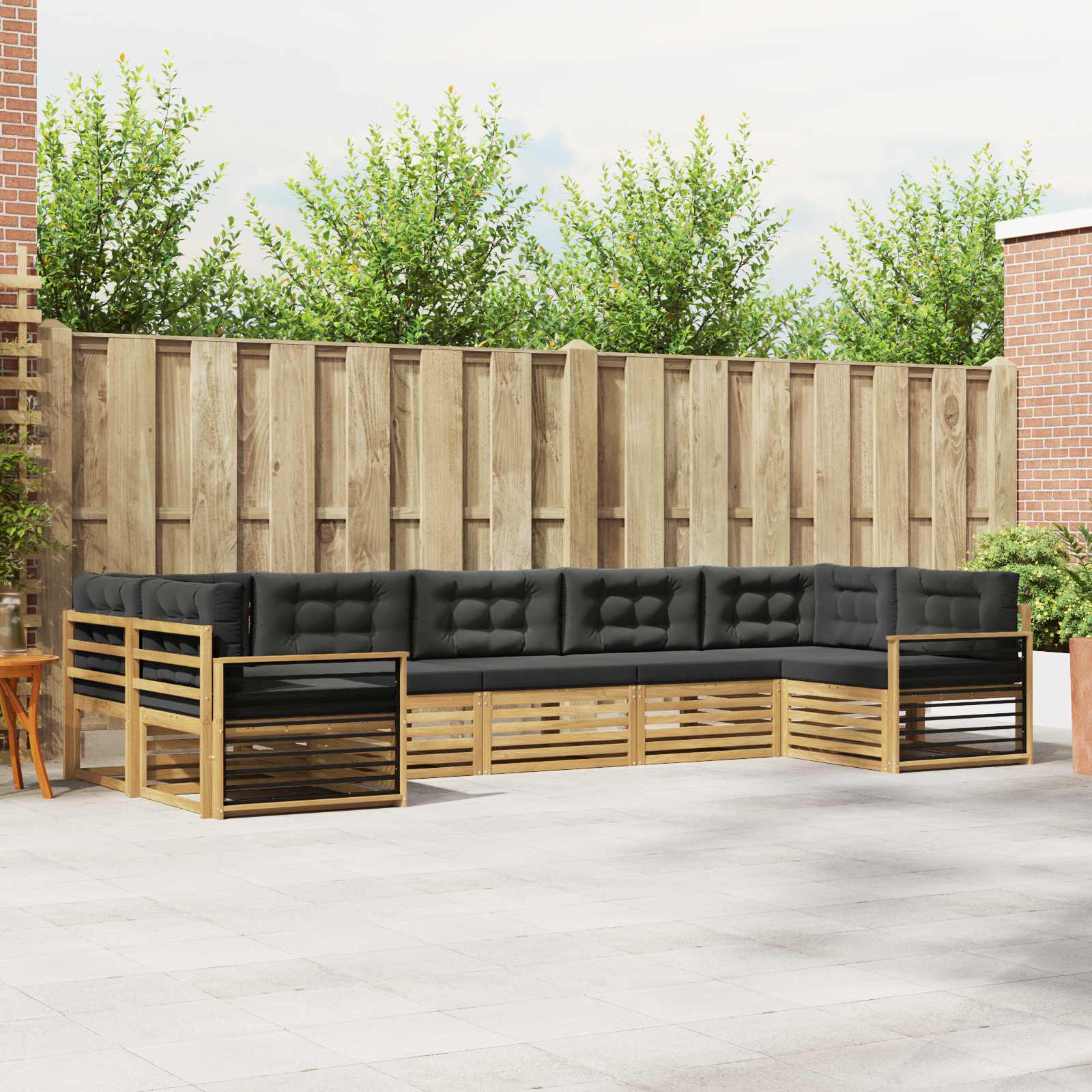 vidaXL Sofa-Sets 7 pcs Naturel Massief Acaciahout
