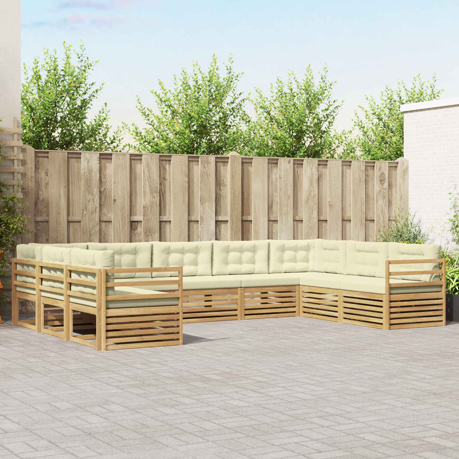 vidaXL Sofa-Sets 9 pcs Naturel Massief Acaciahout