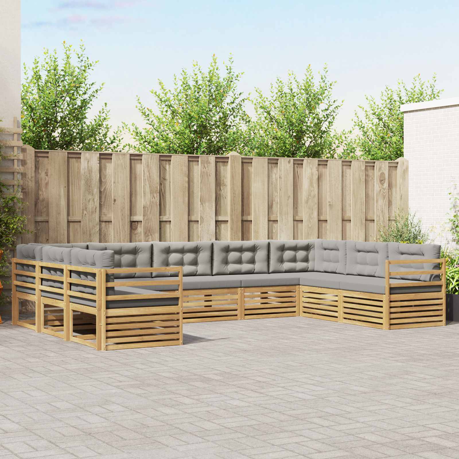 vidaXL Sofa-Sets 9 pcs Naturel Massief Acaciahout