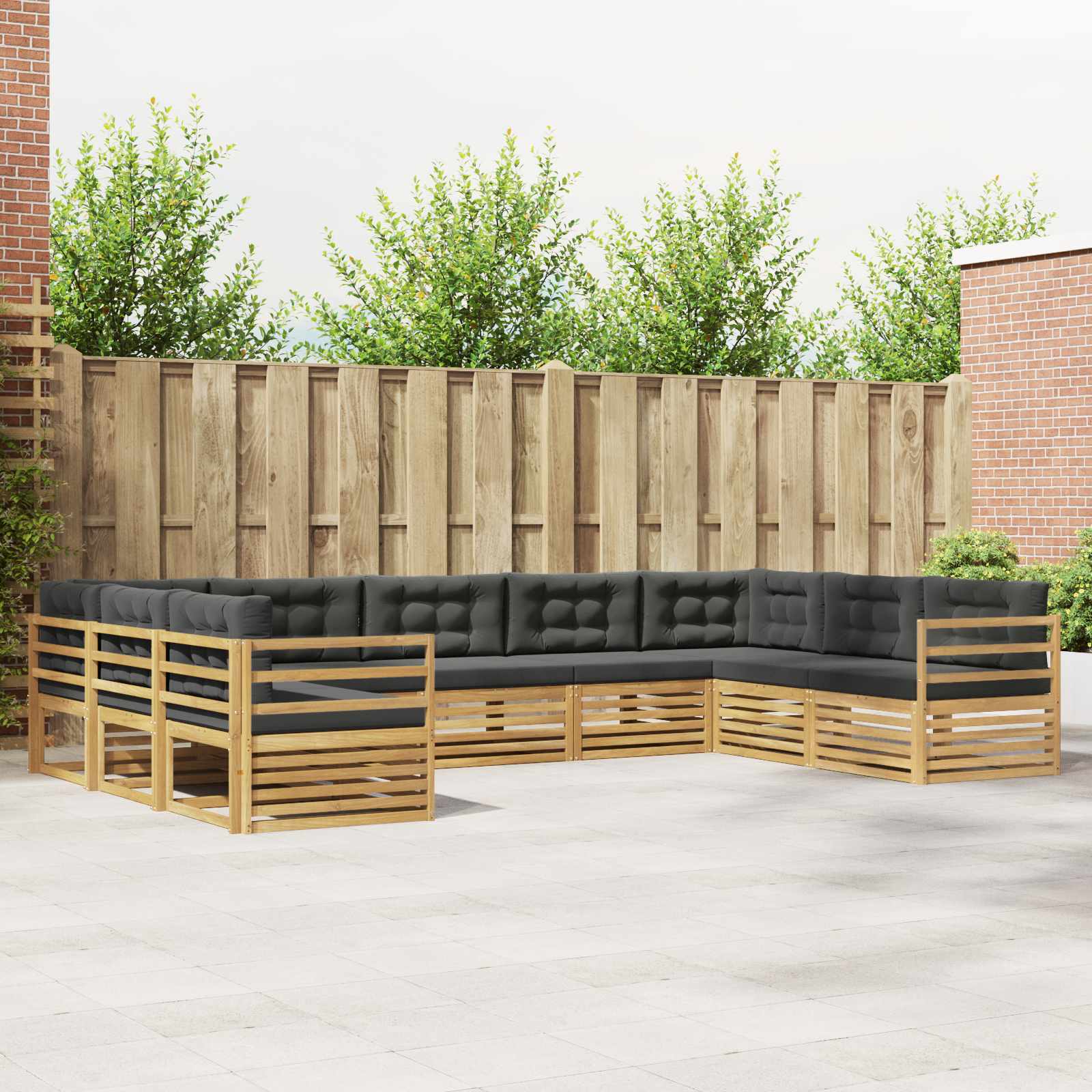 vidaXL Sofa-Sets 9 pcs Naturel Massief Acaciahout
