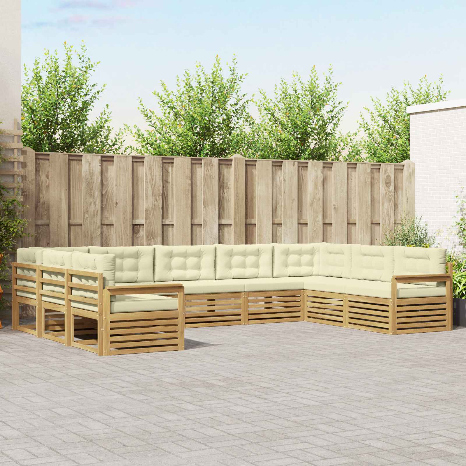 vidaXL Sofa-Sets 9 pcs Naturel Massief Acaciahout