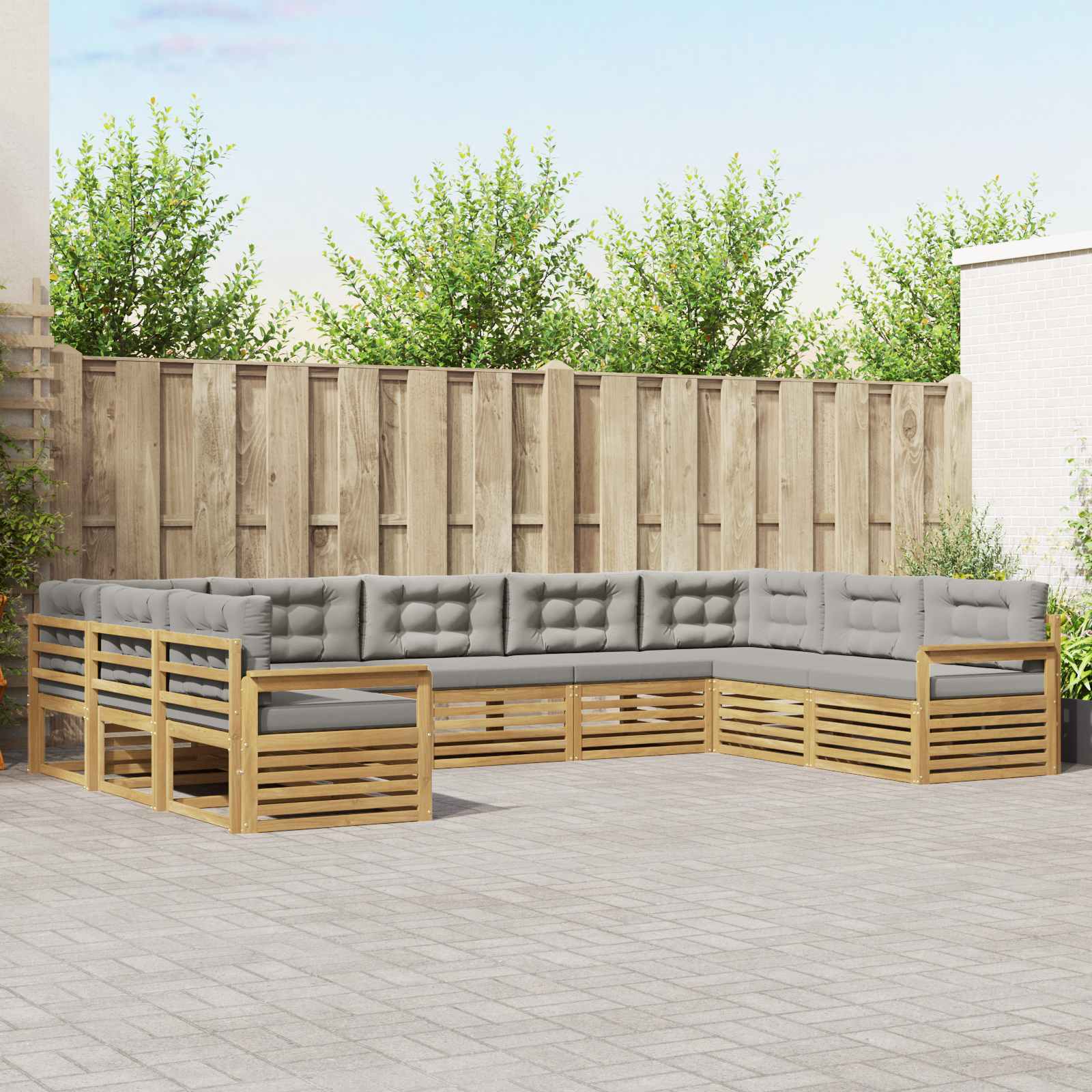 vidaXL Sofa-Sets 9 pcs Naturel Massief Acaciahout