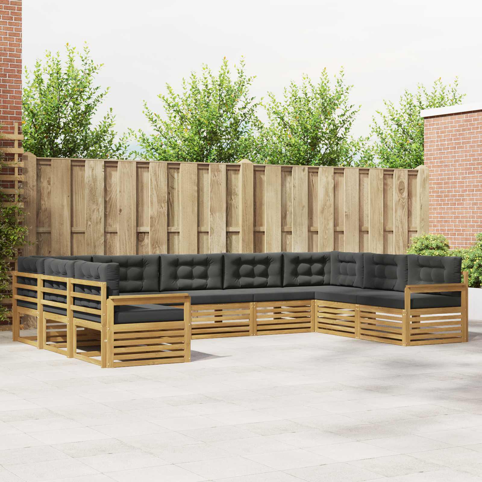 vidaXL Sofa-Sets 9 pcs Naturel Massief Acaciahout