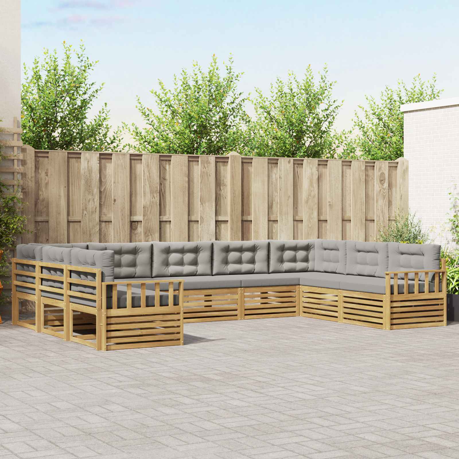 vidaXL Sofa-Sets 9 pcs Naturel Massief Acaciahout