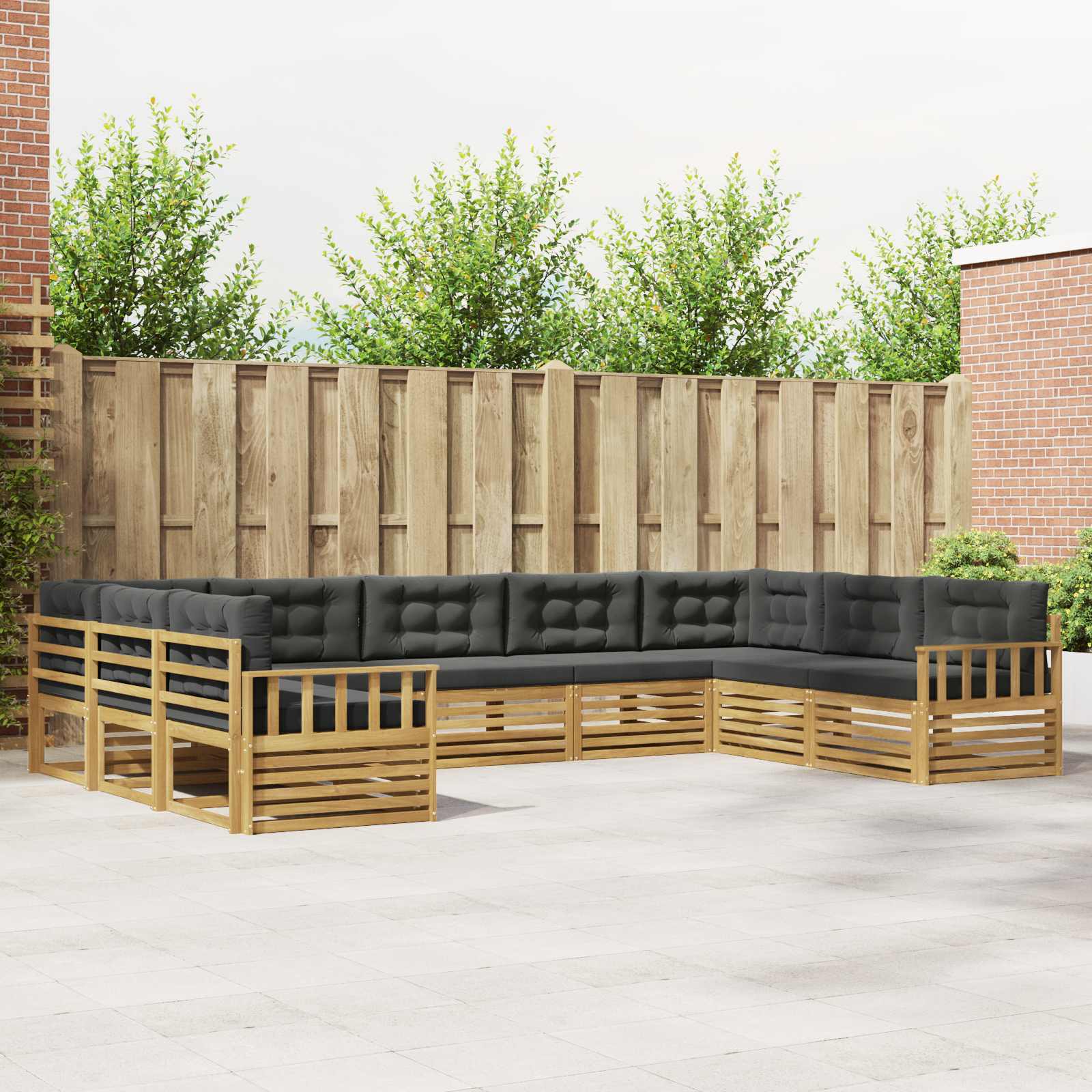 vidaXL Sofa-Sets 9 pcs Naturel Massief Acaciahout