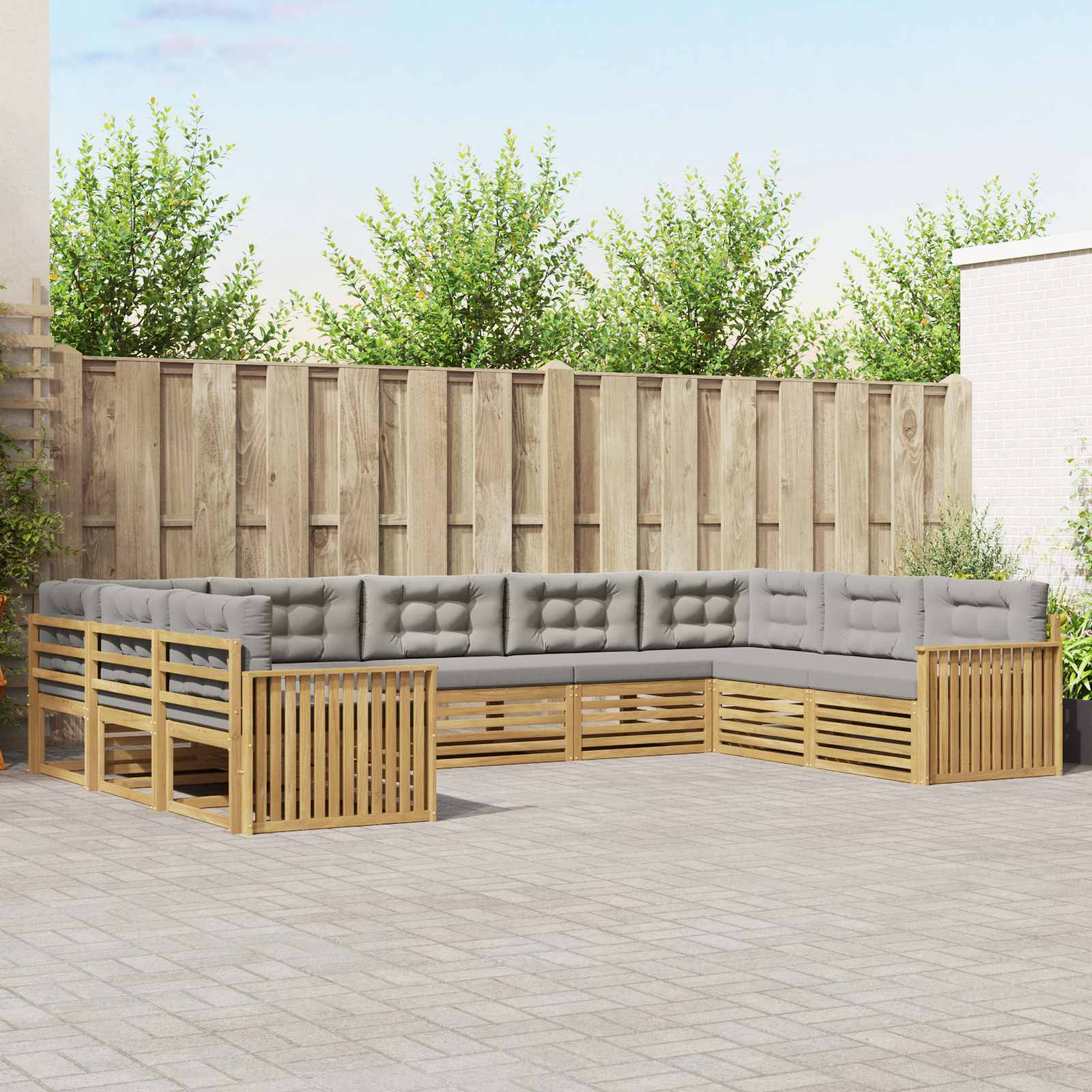 vidaXL Sofa-Sets 9 pcs Naturel Massief Acaciahout