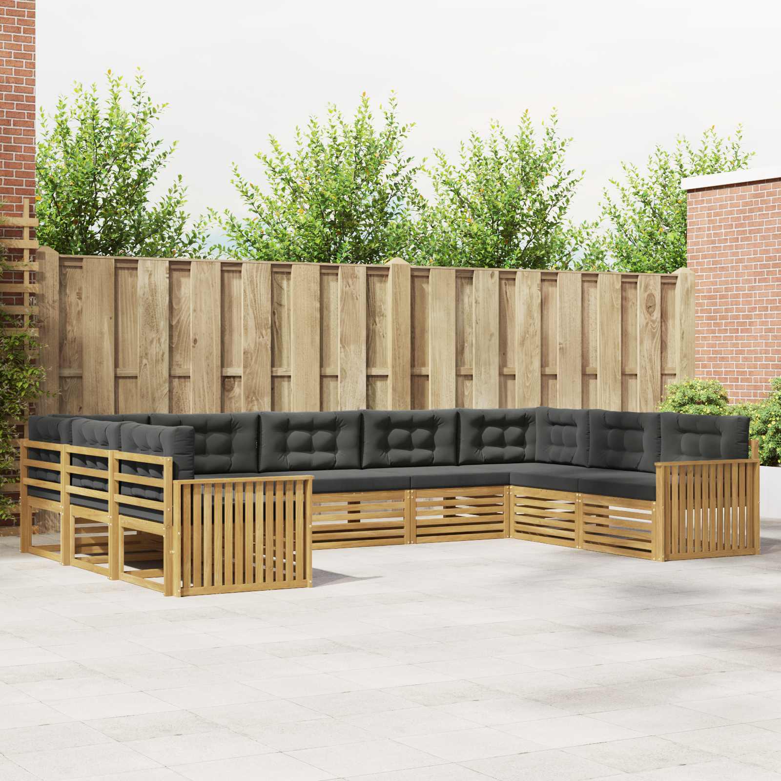 vidaXL Sofa-Sets 9 pcs Naturel Massief Acaciahout