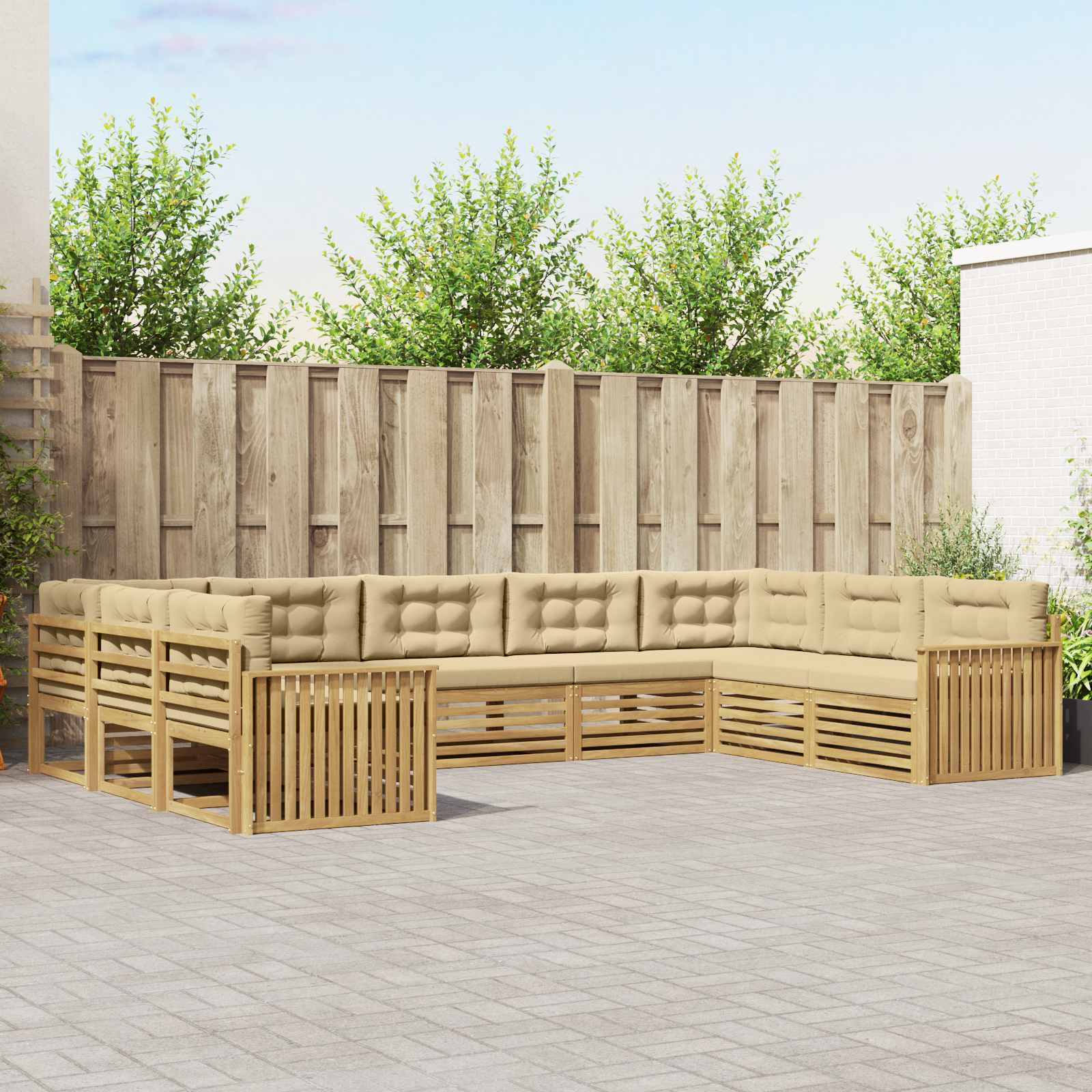 vidaXL Sofa-Sets 9 pcs Naturel Massief Acaciahout
