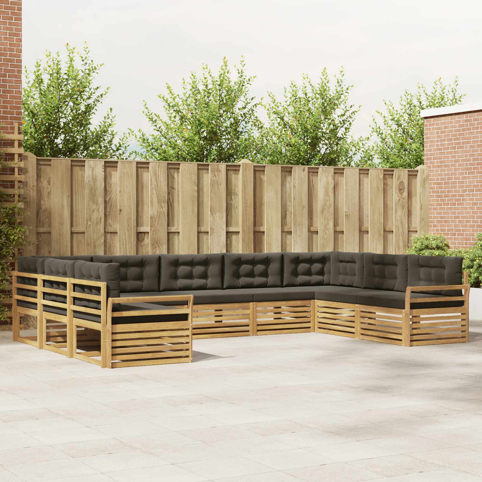 vidaXL Sofa-Sets 9 pcs Naturel Massief Acaciahout