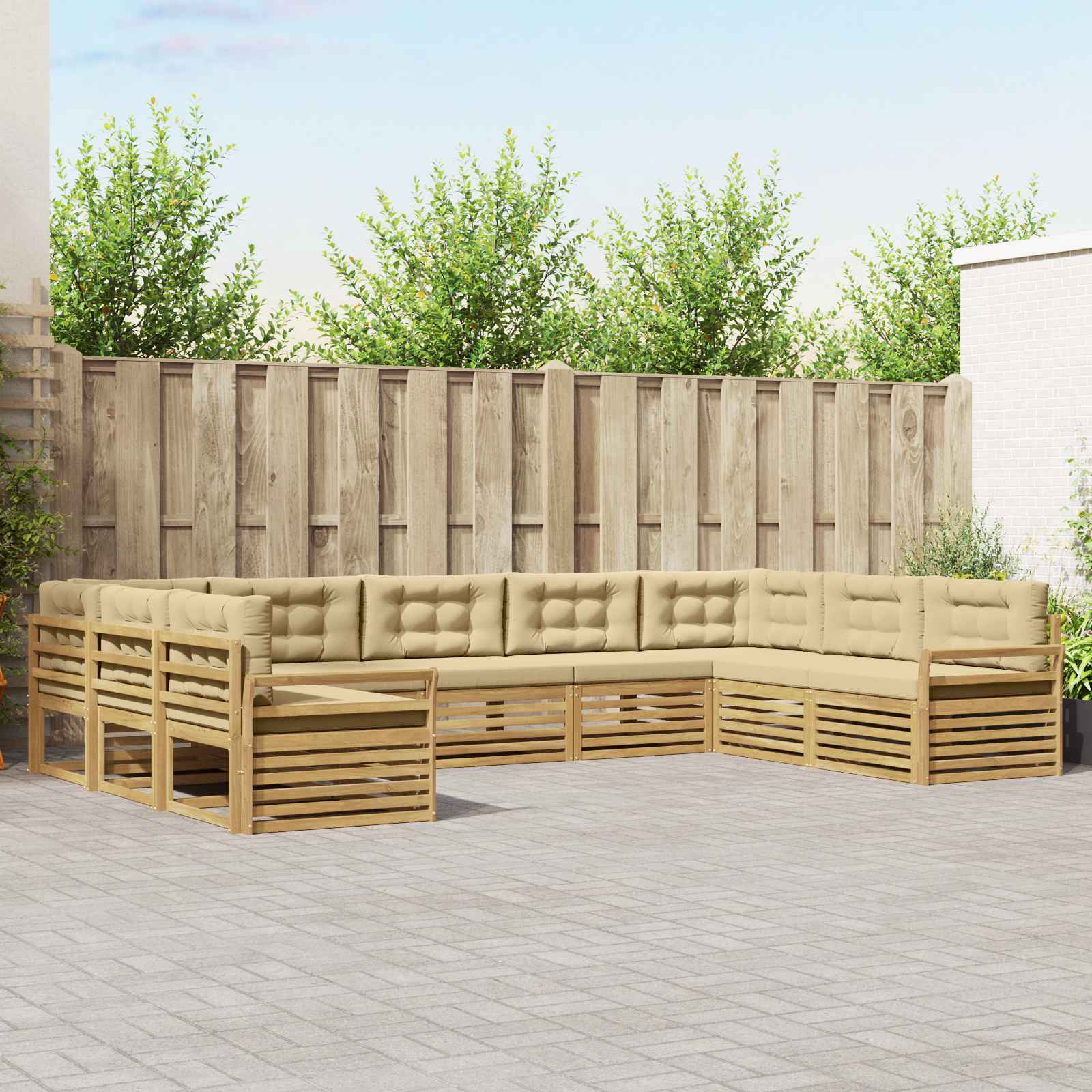 vidaXL Sofa-Sets 9 pcs Naturel Massief Acaciahout