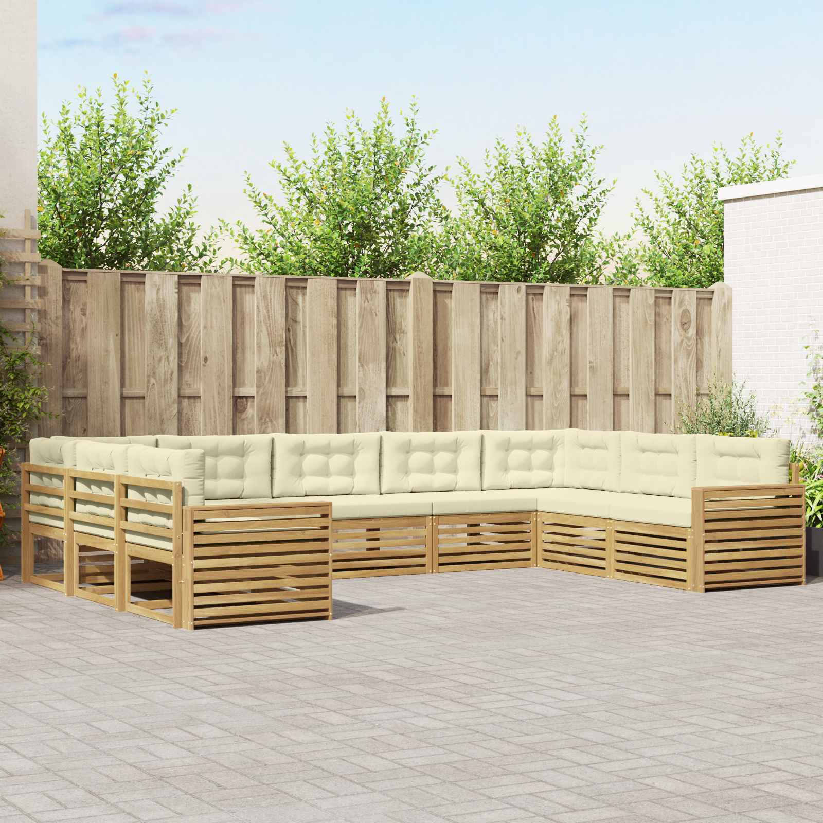 vidaXL Sofa-Sets 9 pcs Naturel Massief Acaciahout