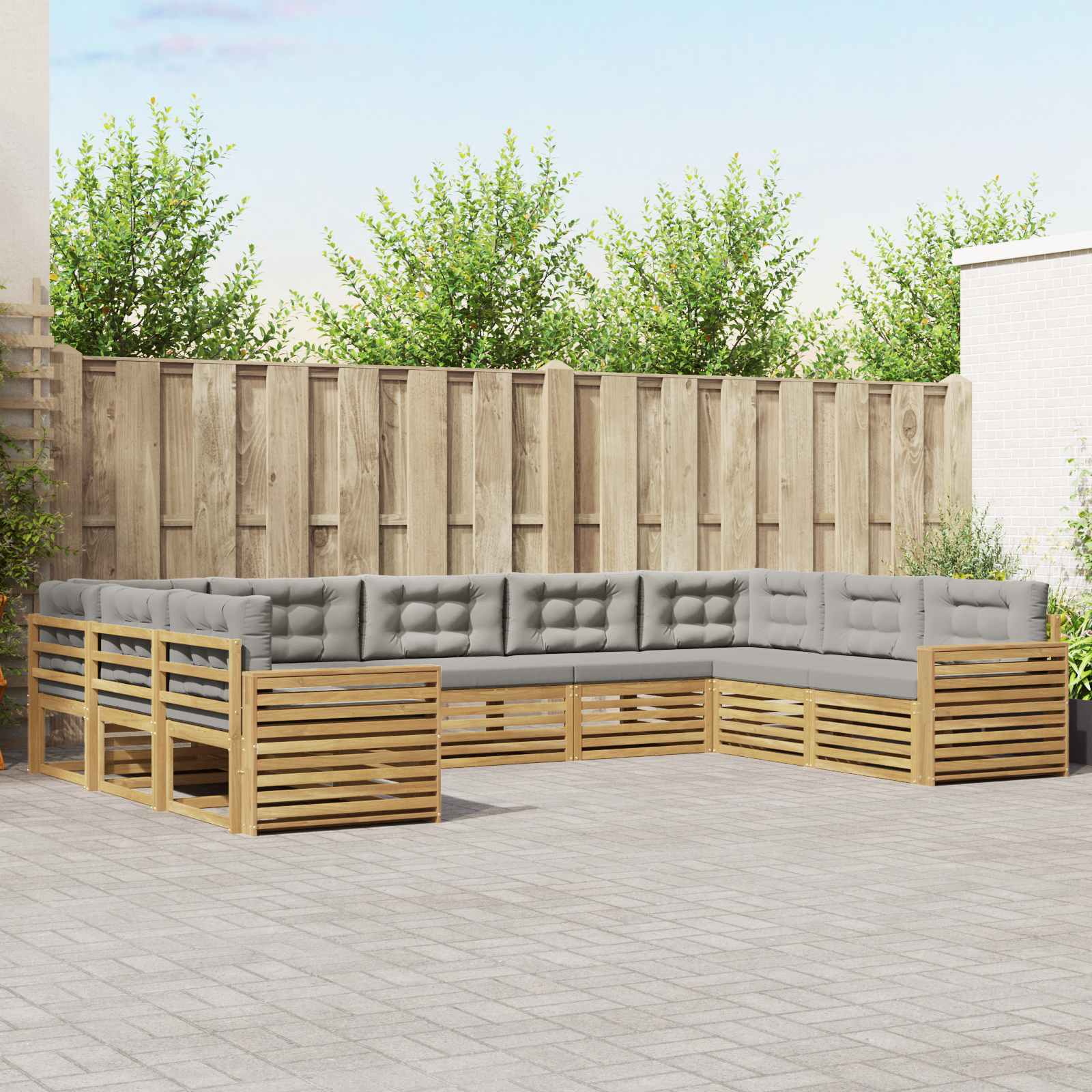 vidaXL Sofa-Sets 9 pcs Naturel Massief Acaciahout