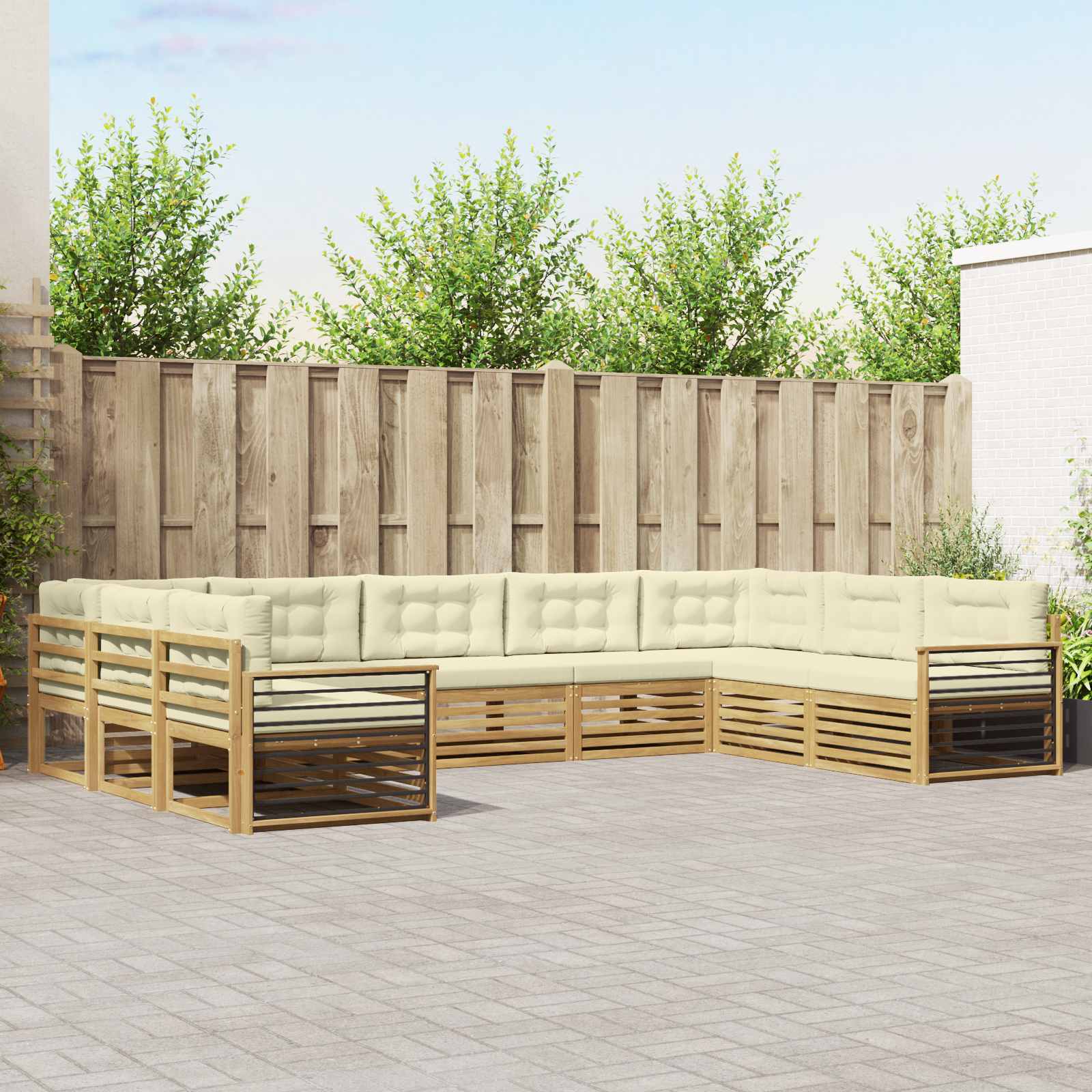 vidaXL Sofa-Sets 9 pcs Naturel Massief Acaciahout