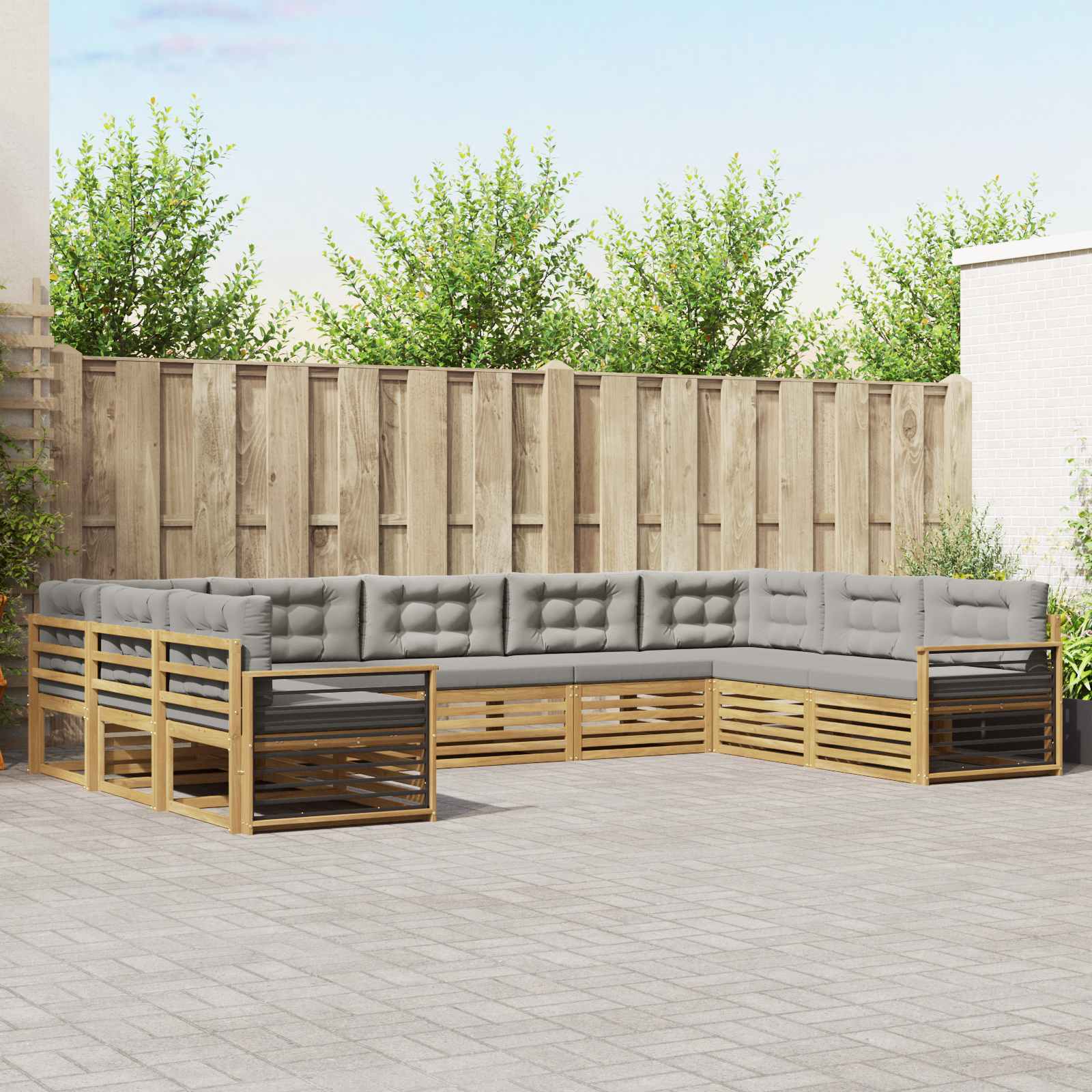 vidaXL Sofa-Sets 9 pcs Naturel Massief Acaciahout