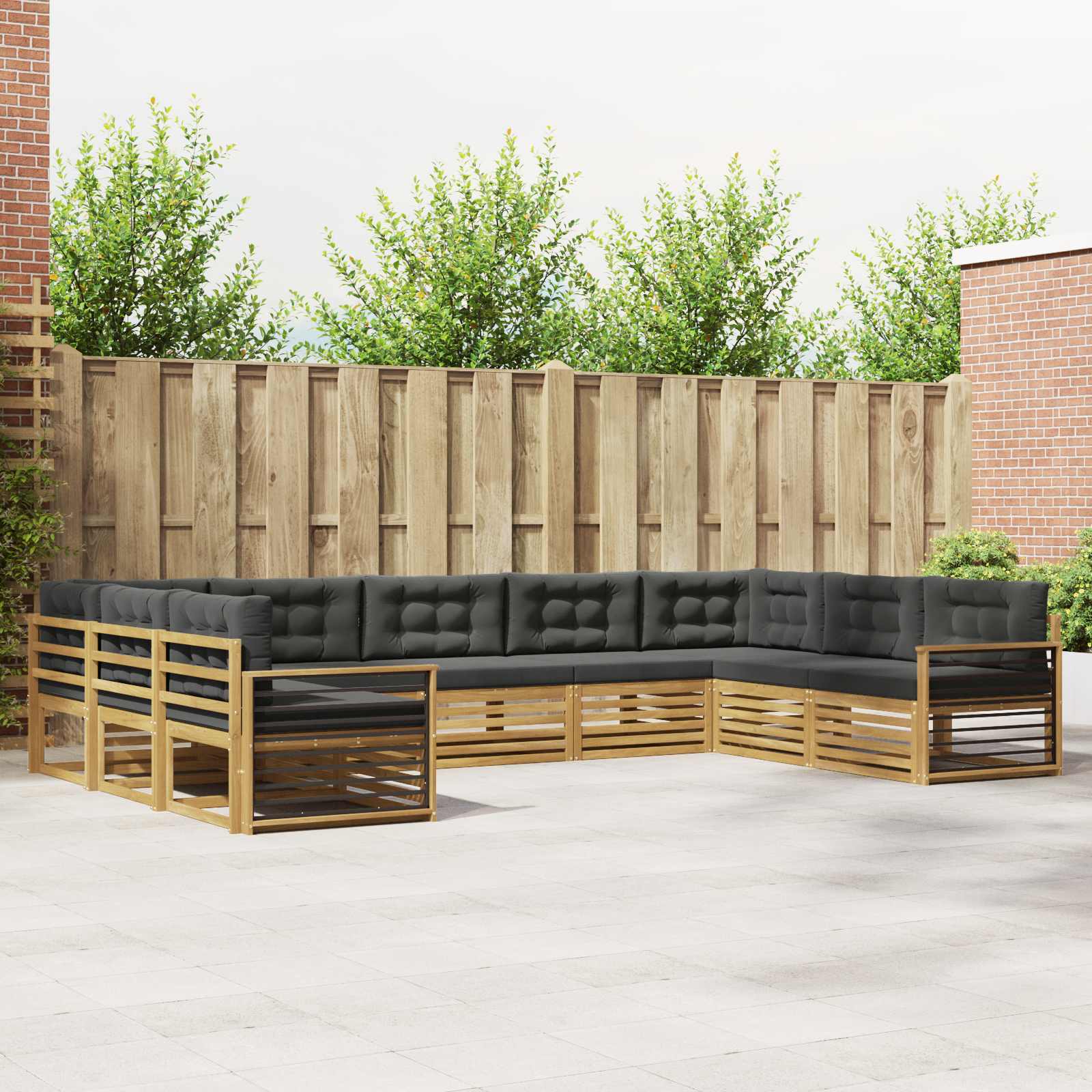 vidaXL Sofa-Sets 9 pcs Naturel Massief Acaciahout