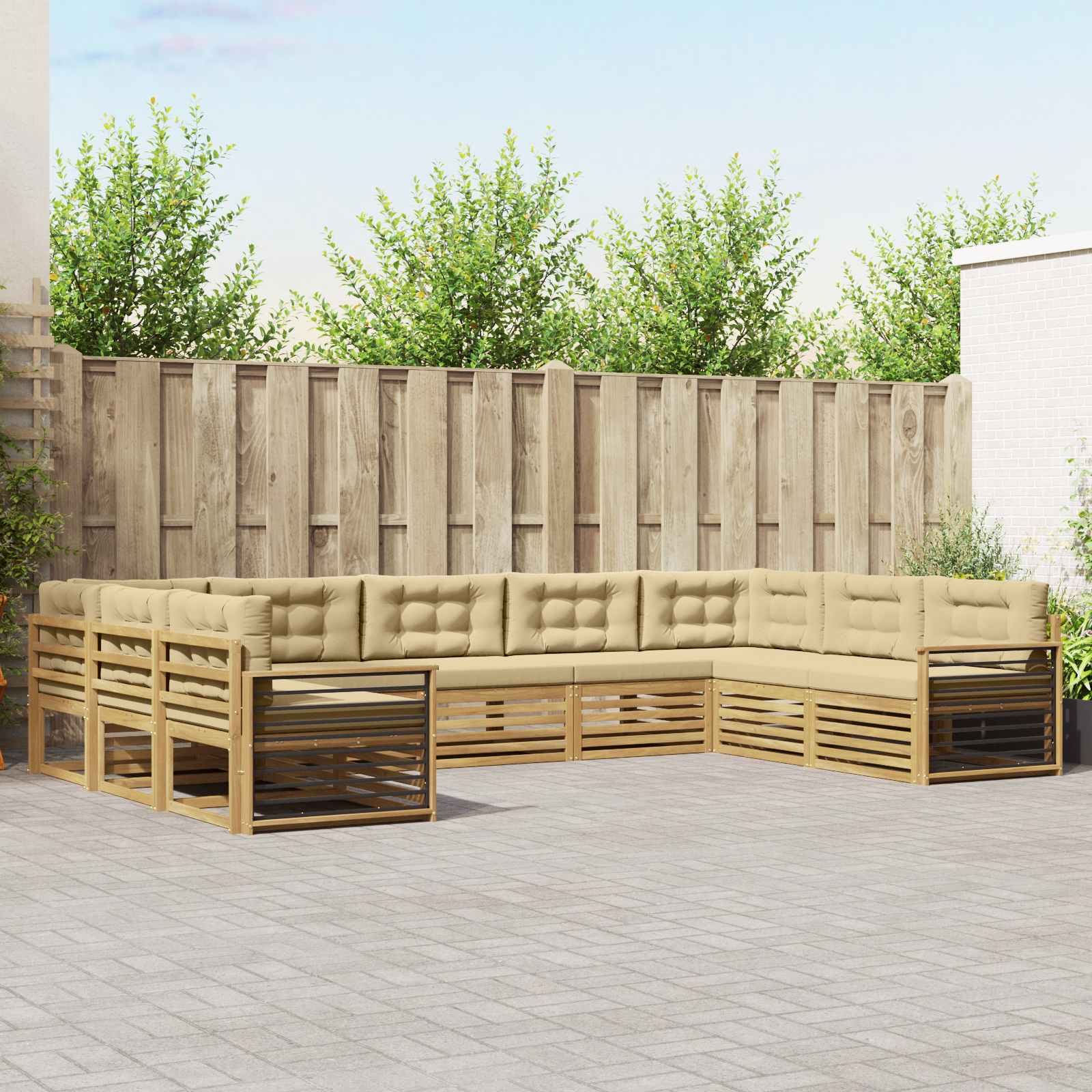 vidaXL Sofa-Sets 9 pcs Naturel Massief Acaciahout