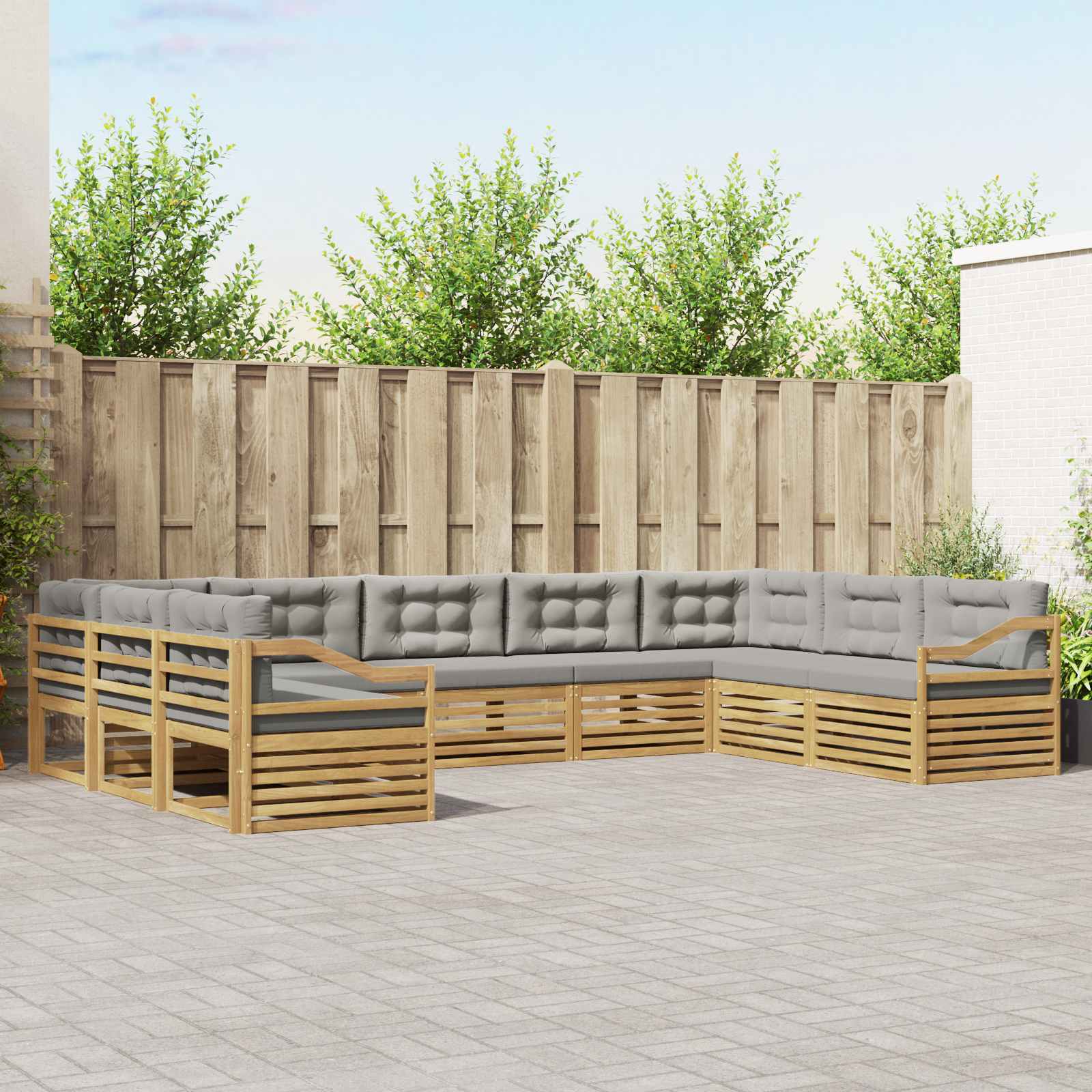 vidaXL Sofa-Sets 9 pcs Naturel Massief Acaciahout