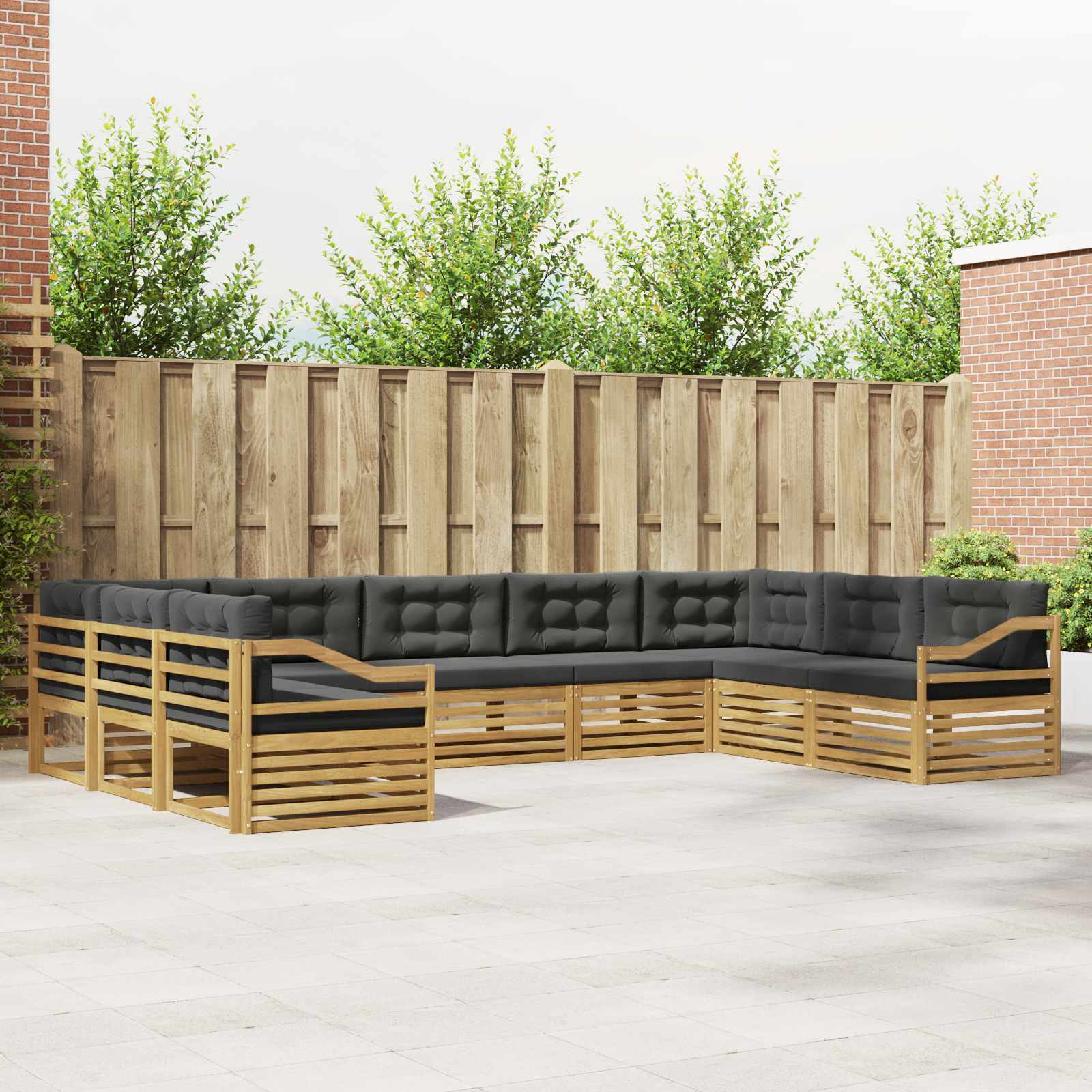 vidaXL Sofa-Sets 9 pcs Naturel Massief Acaciahout
