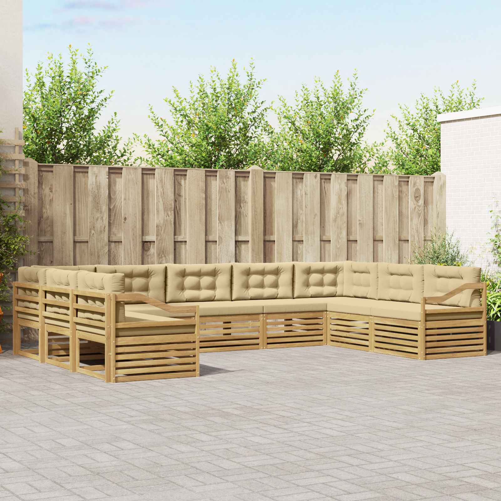 vidaXL Sofa-Sets 9 pcs Naturel Massief Acaciahout