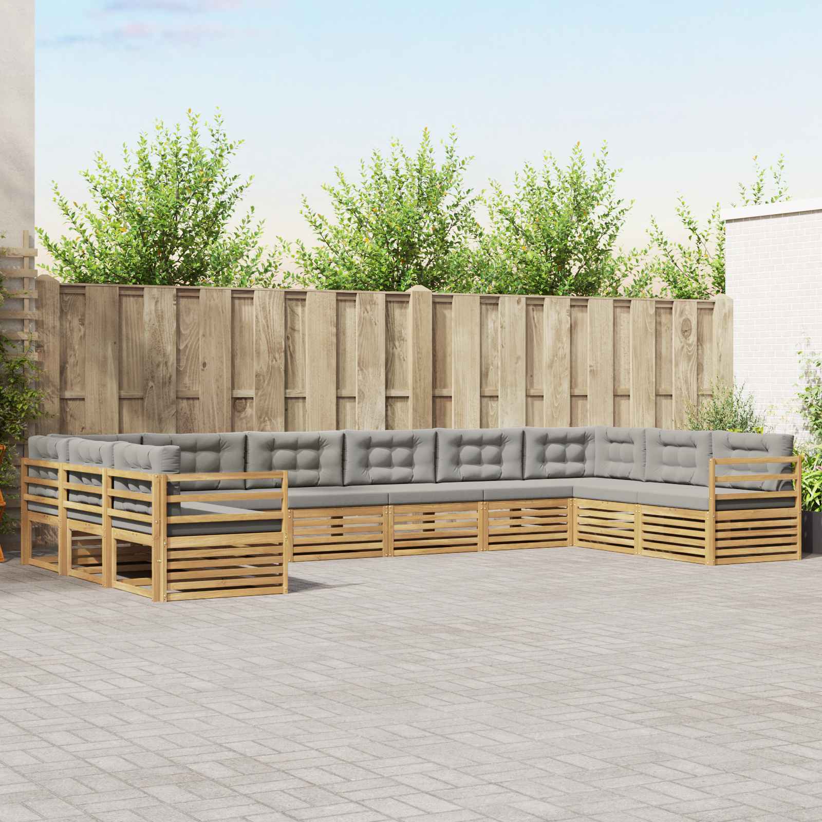 vidaXL Sofa-Sets 10 pcs Naturel Massief Acaciahout