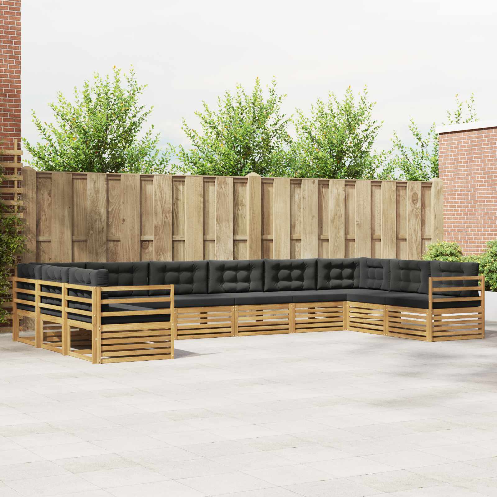 vidaXL Sofa-Sets 10 pcs Naturel Massief Acaciahout