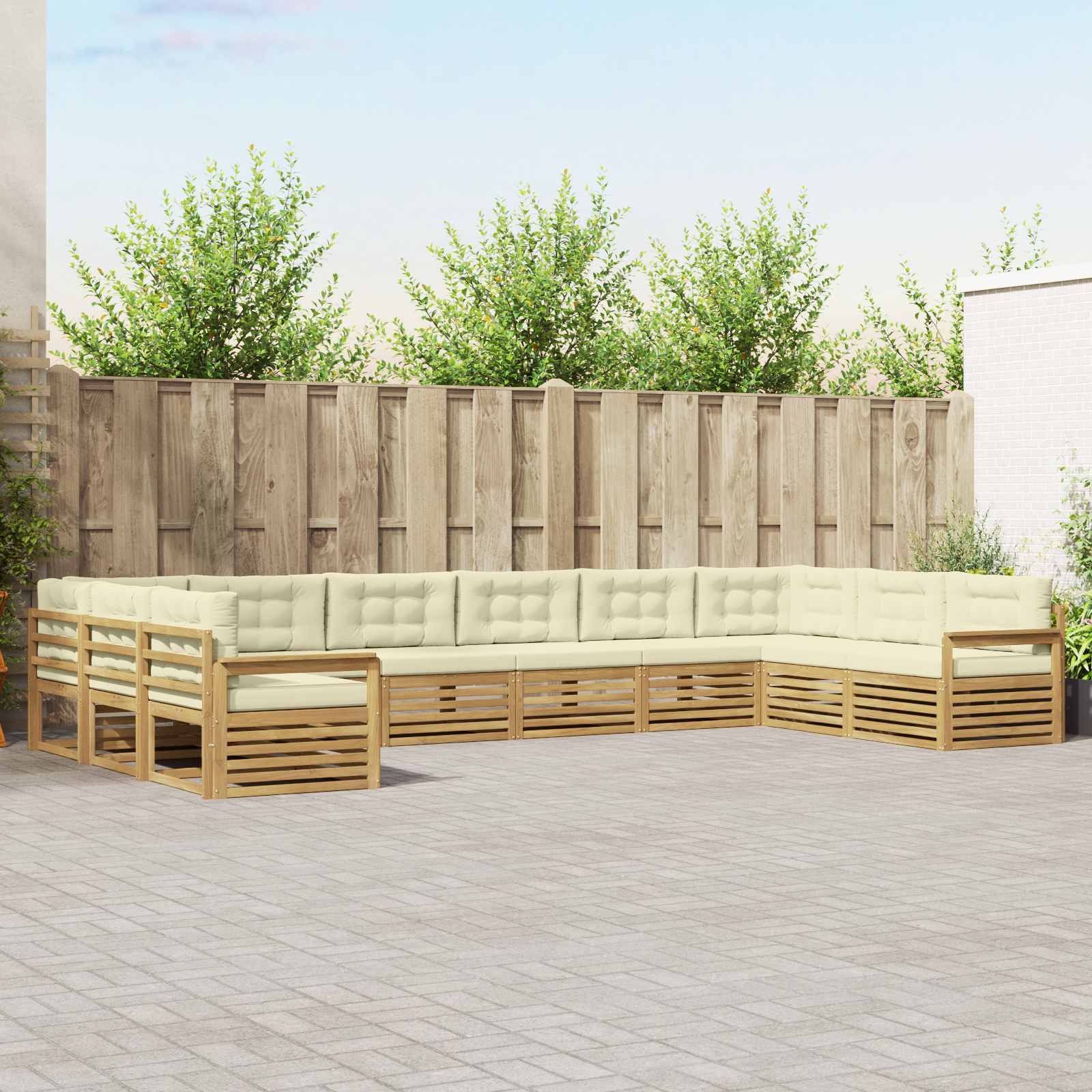 vidaXL Sofa-Sets 10 pcs Naturel Massief Acaciahout