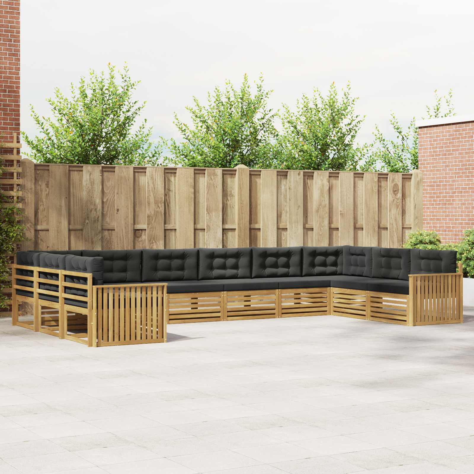 vidaXL Sofa-Sets 10 pcs Naturel Massief Acaciahout