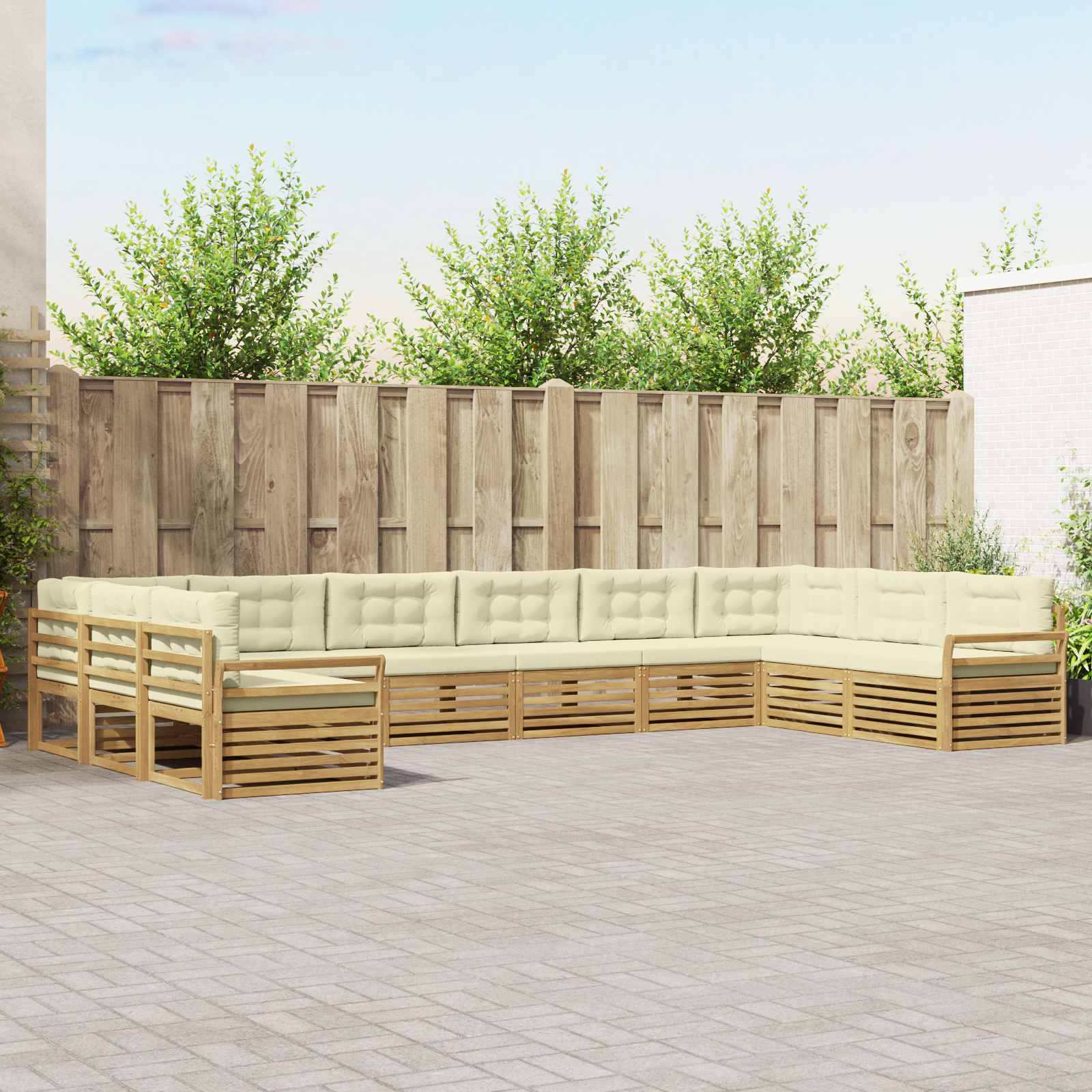 vidaXL Sofa-Sets 10 pcs Naturel Massief Acaciahout
