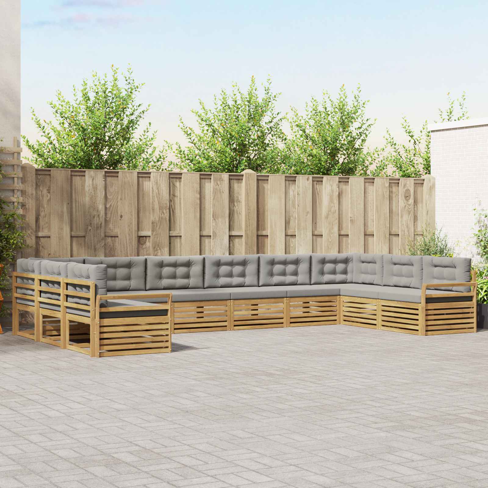 vidaXL Sofa-Sets 10 pcs Naturel Massief Acaciahout