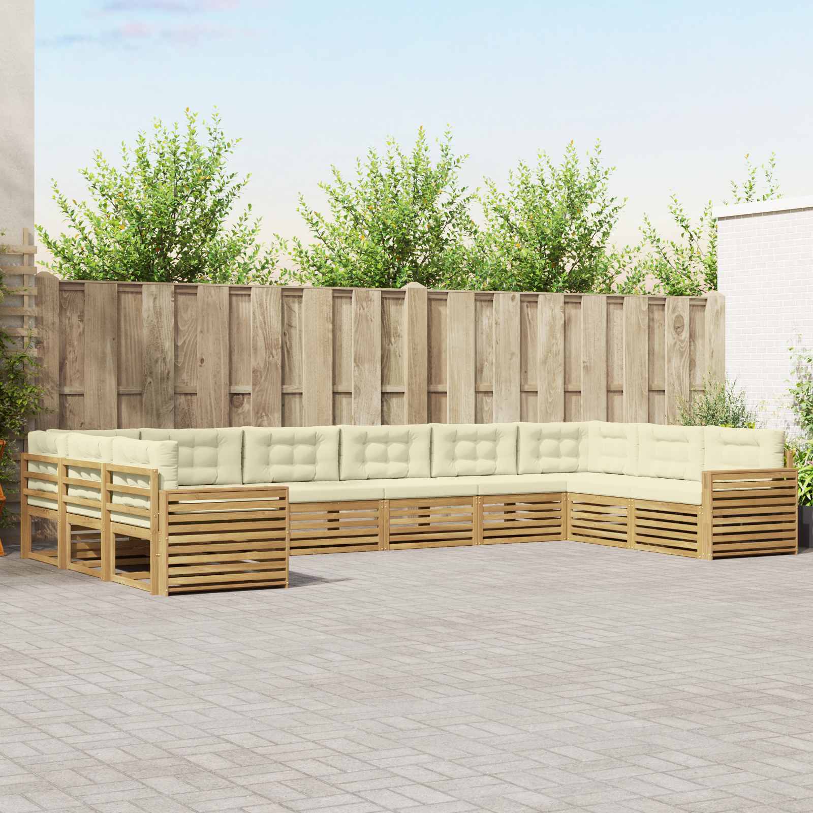 vidaXL Sofa-Sets 10 pcs Naturel Massief Acaciahout