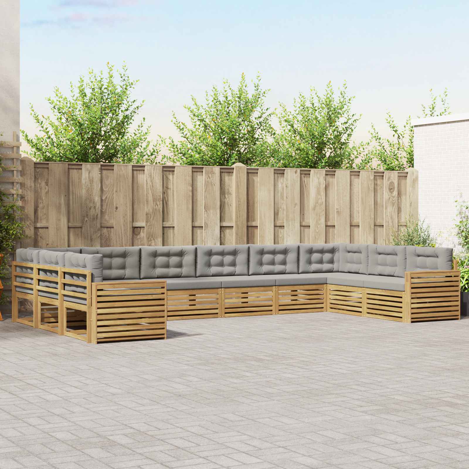 vidaXL Sofa-Sets 10 pcs Naturel Massief Acaciahout