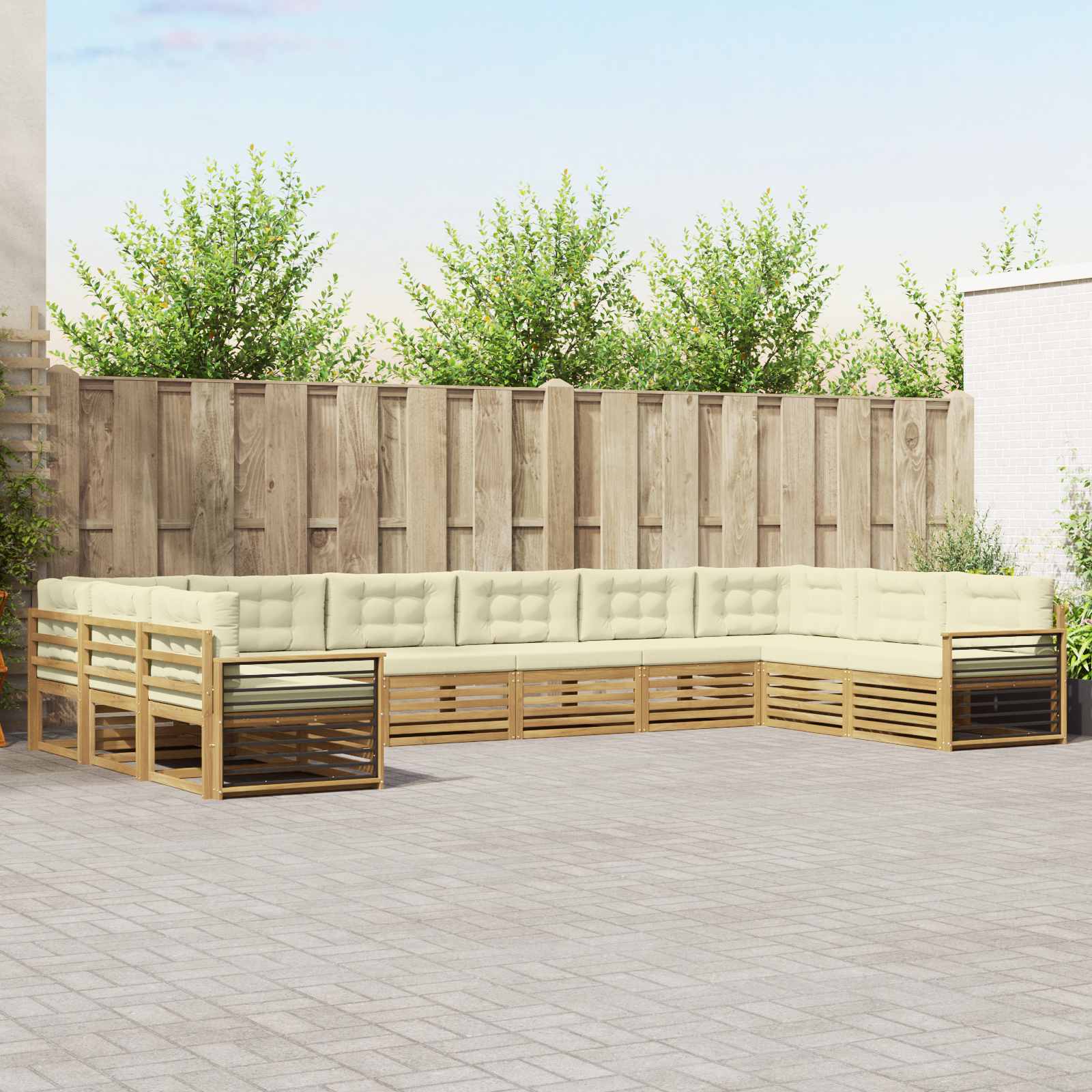 vidaXL Sofa-Sets 10 pcs Naturel Massief Acaciahout