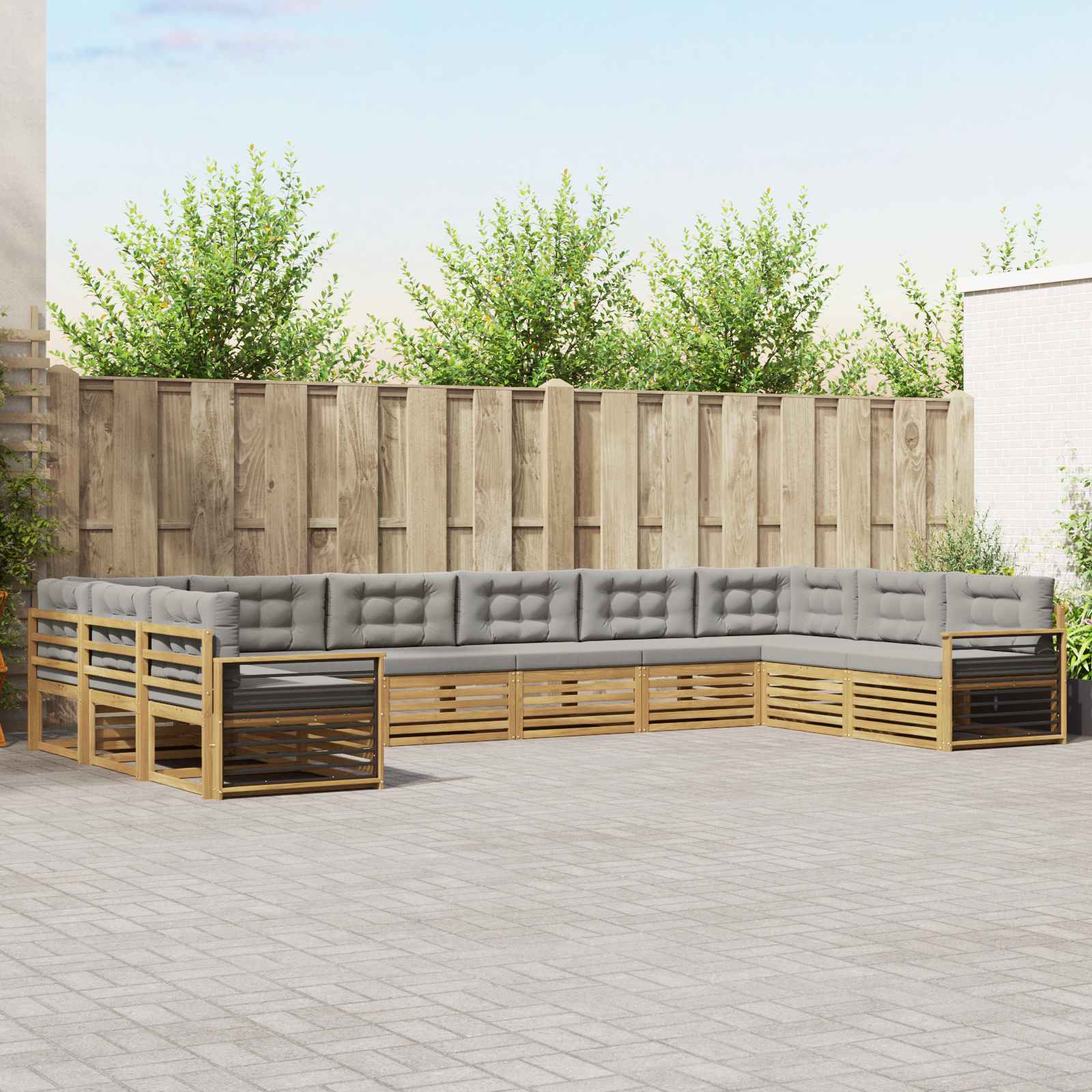 vidaXL Sofa-Sets 10 pcs Naturel Massief Acaciahout