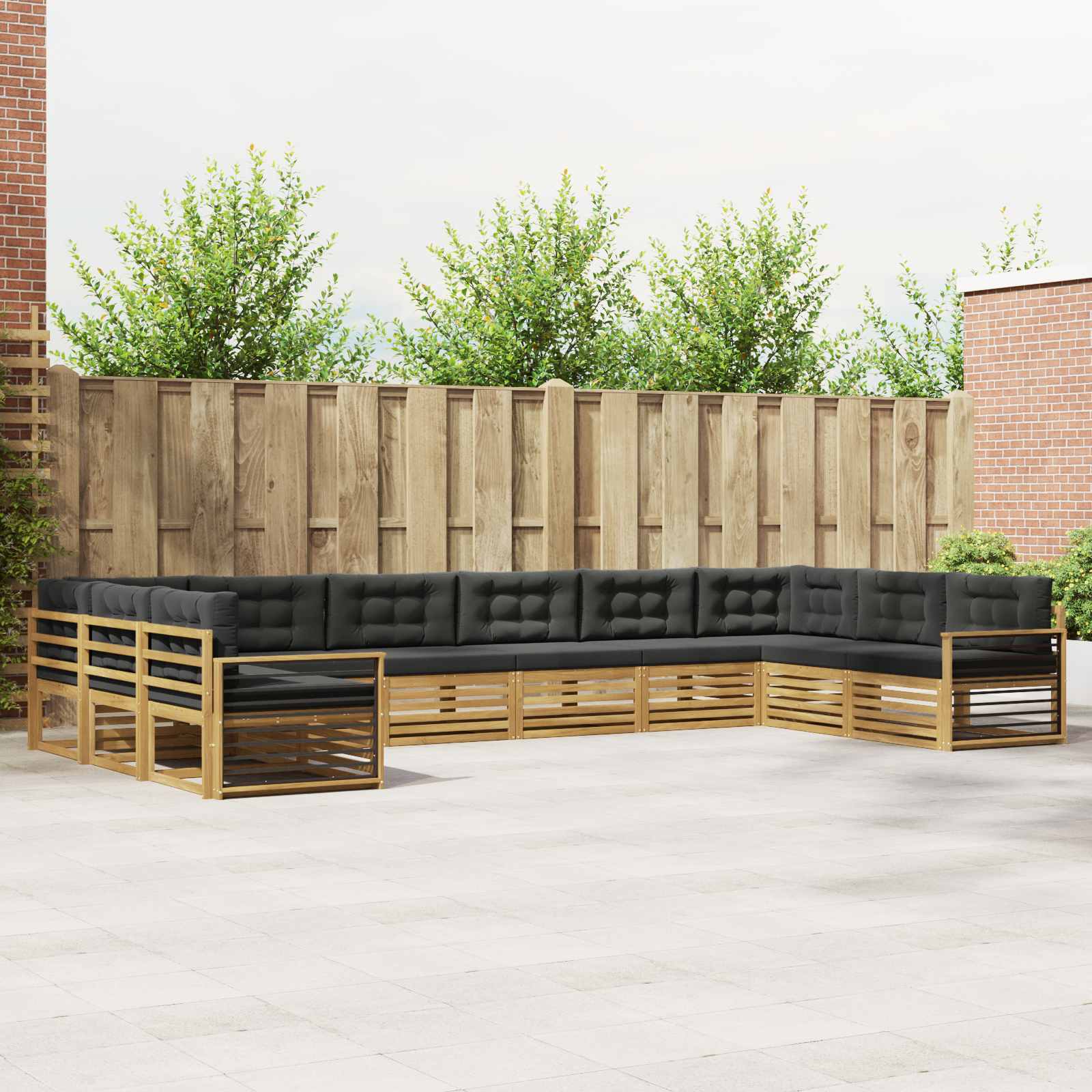 vidaXL Sofa-Sets 10 pcs Naturel Massief Acaciahout