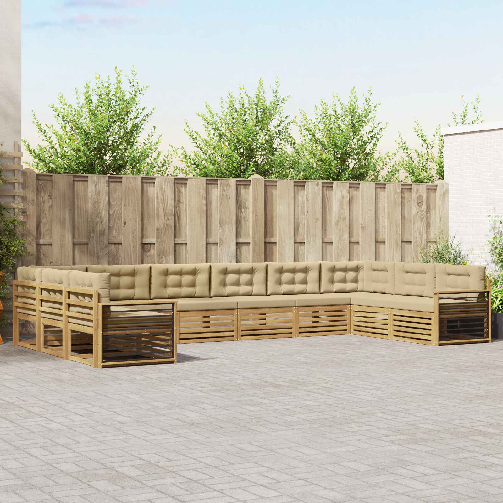 vidaXL Sofa-Sets 10 pcs Naturel Massief Acaciahout