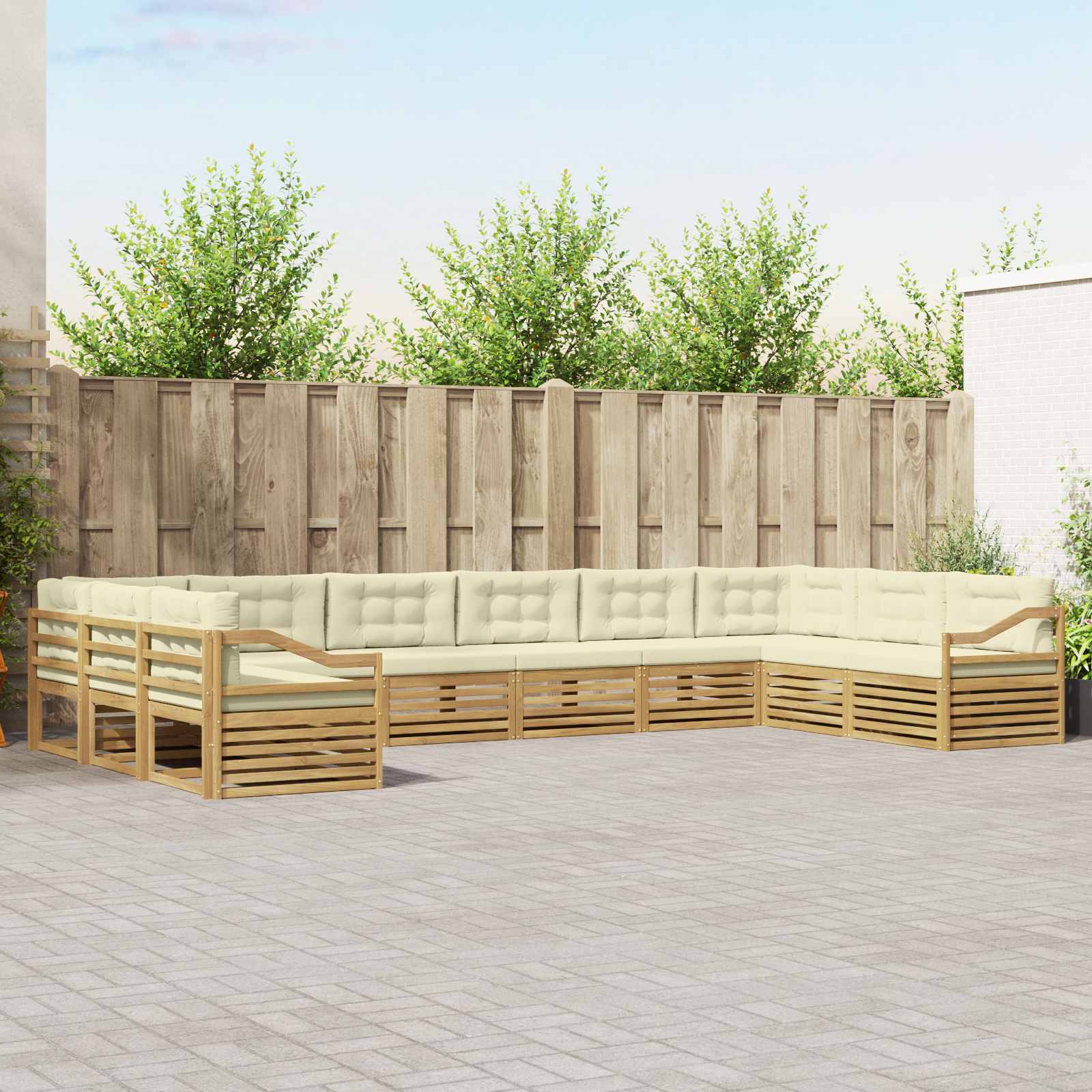vidaXL Sofa-Sets 10 pcs Naturel Massief Acaciahout