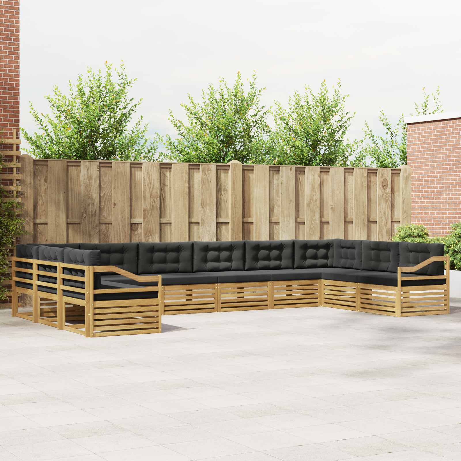 vidaXL Sofa-Sets 10 pcs Naturel Massief Acaciahout