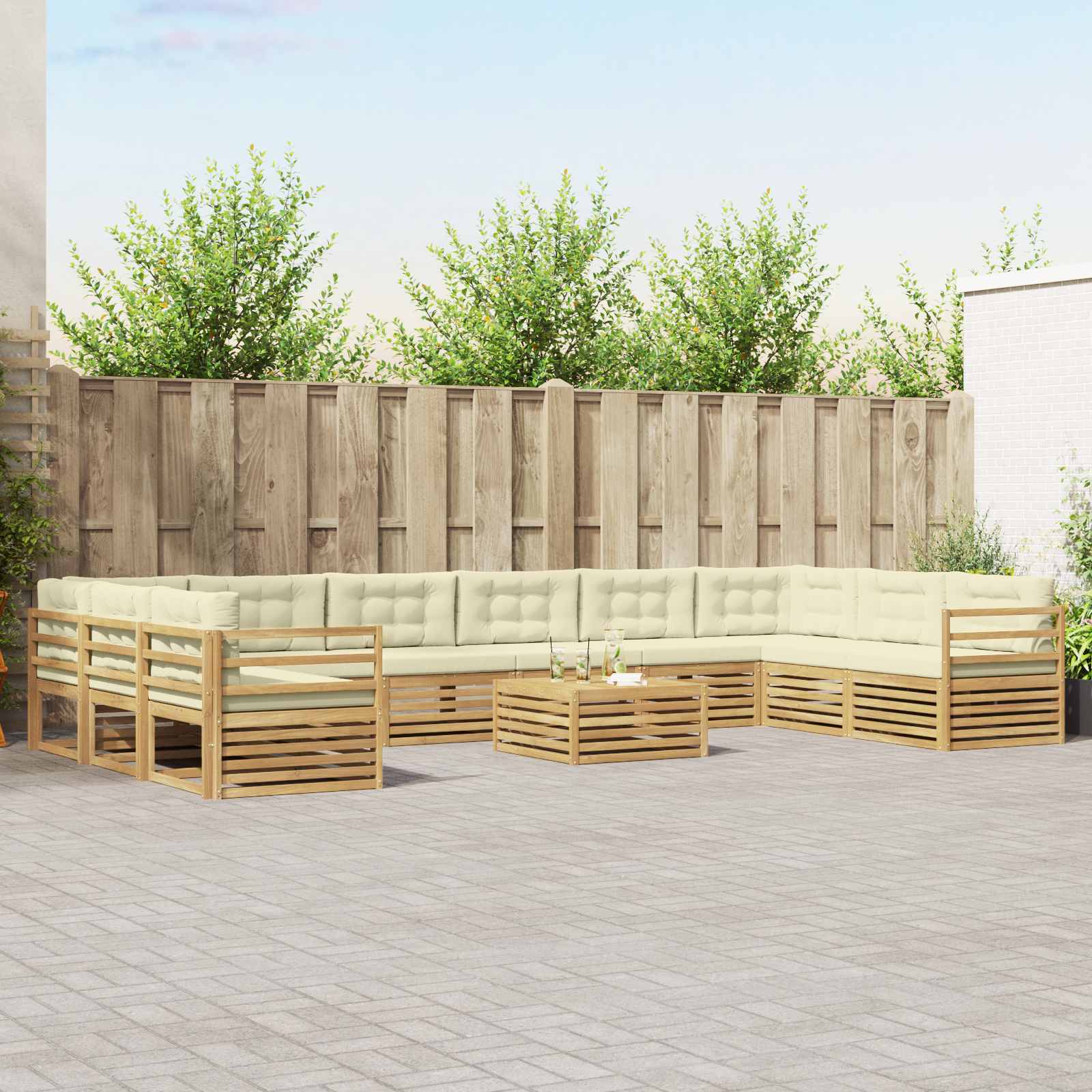 vidaXL Sofa-Sets 11 pcs Naturel Massief Acaciahout
