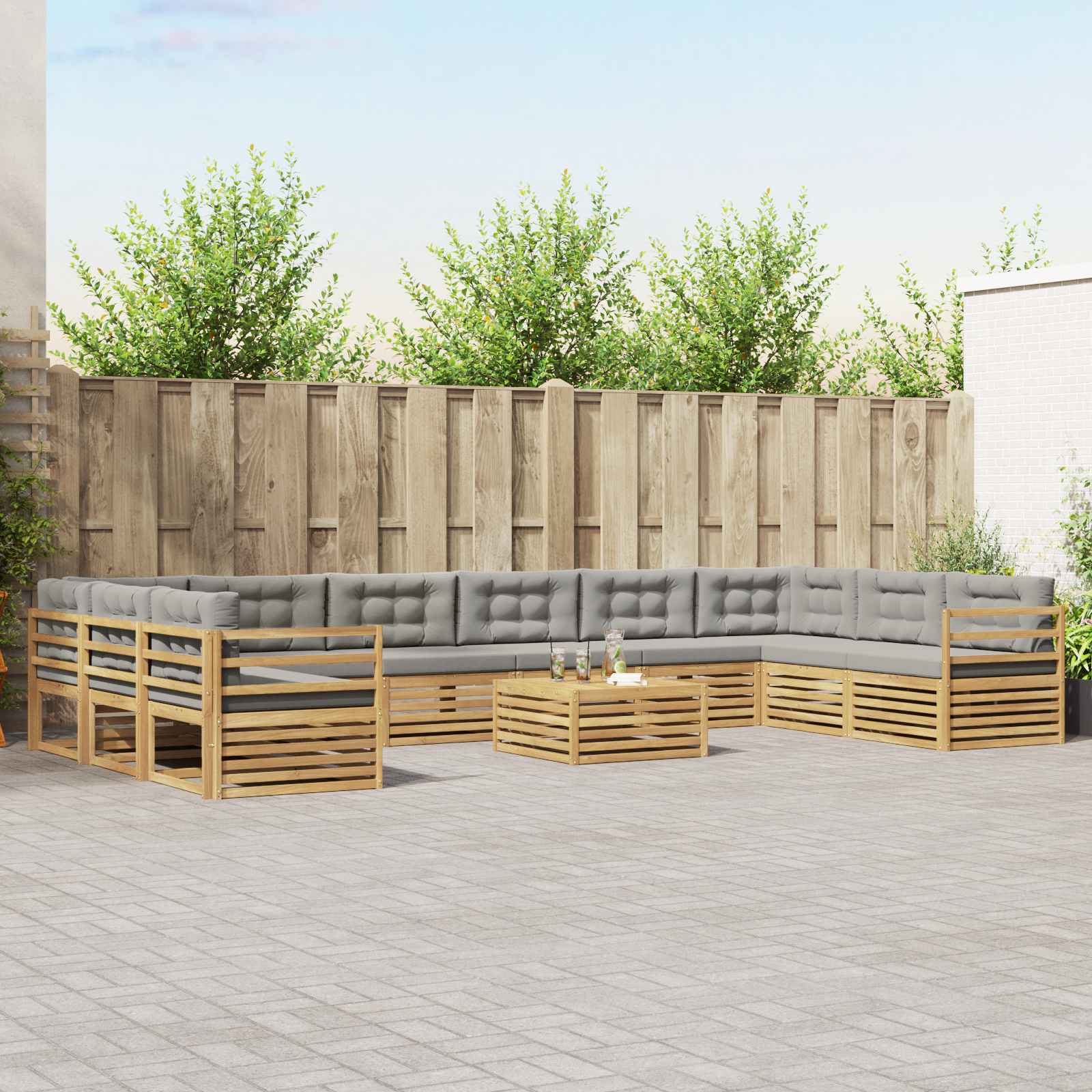 vidaXL Sofa-Sets 11 pcs Naturel Massief Acaciahout