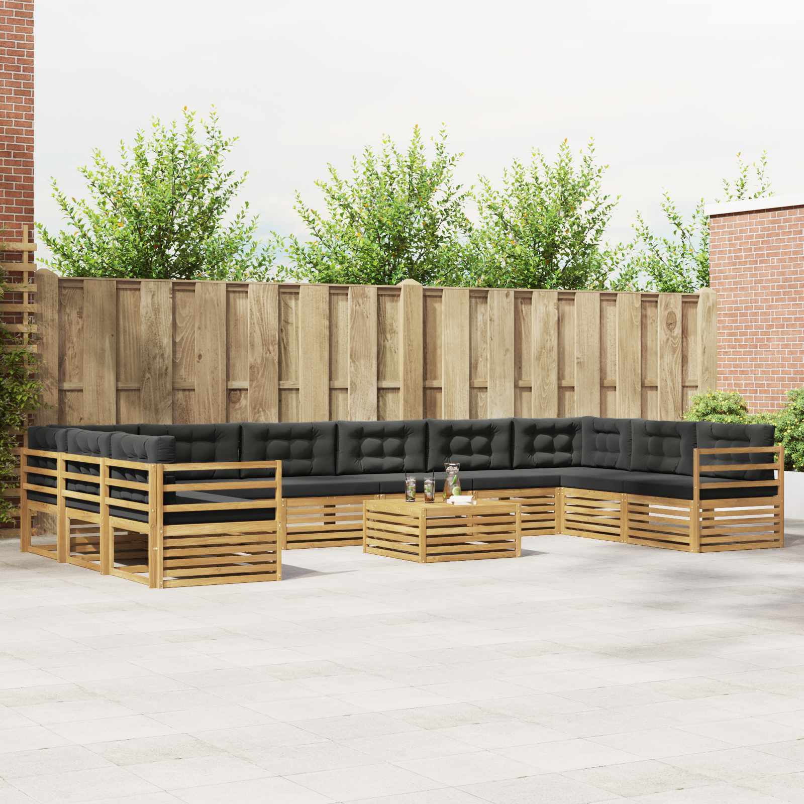 vidaXL Sofa-Sets 11 pcs Naturel Massief Acaciahout