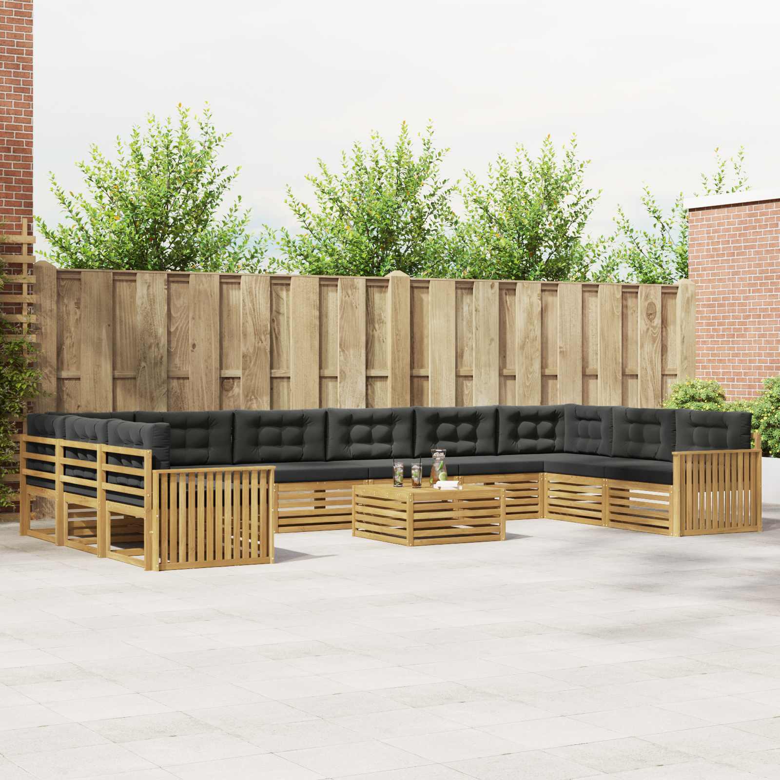 vidaXL Sofa-Sets 11 pcs Naturel Massief Acaciahout